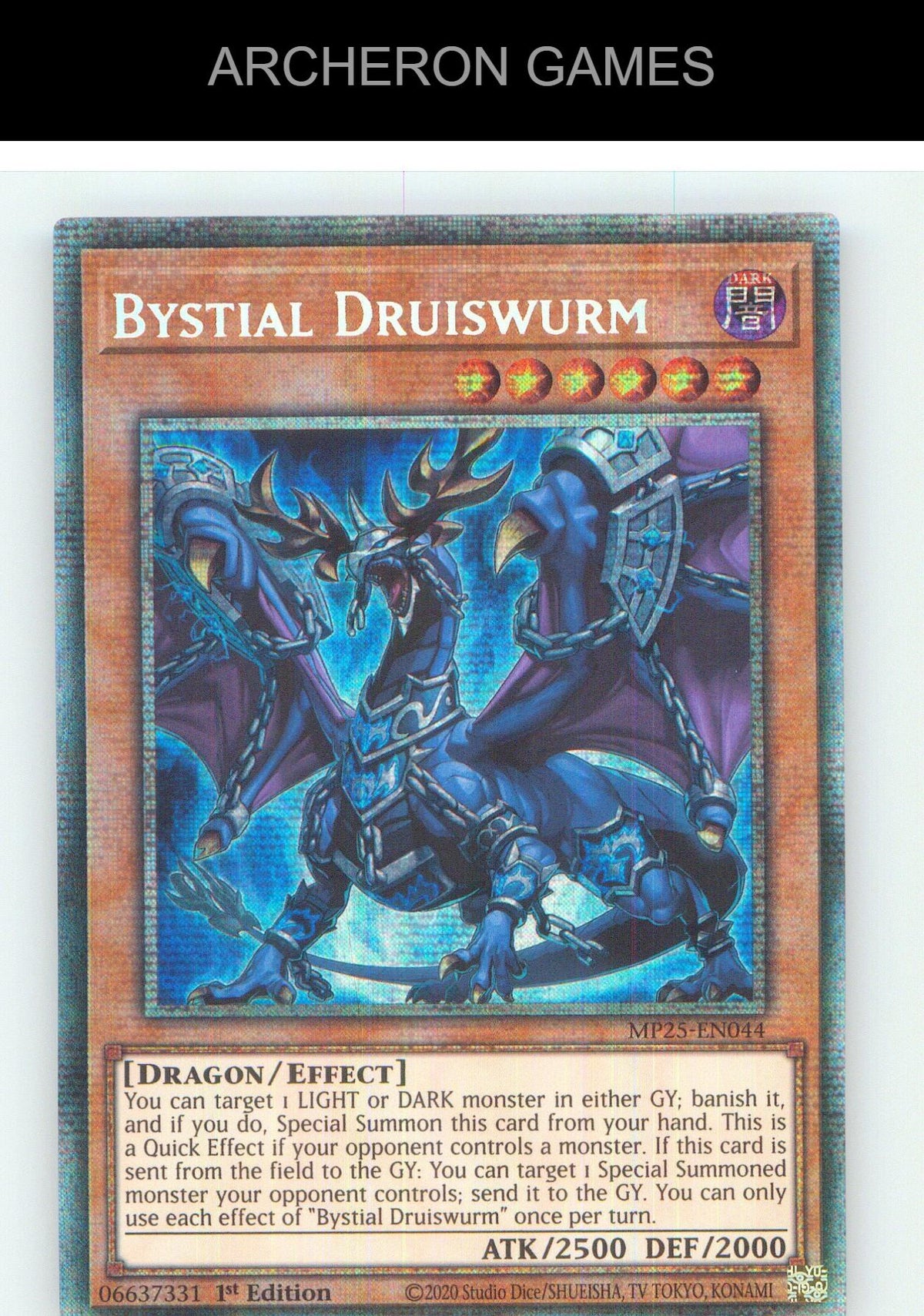 Bystial Druiswurm Starlight Rare YUGIOH Card 1st Edition