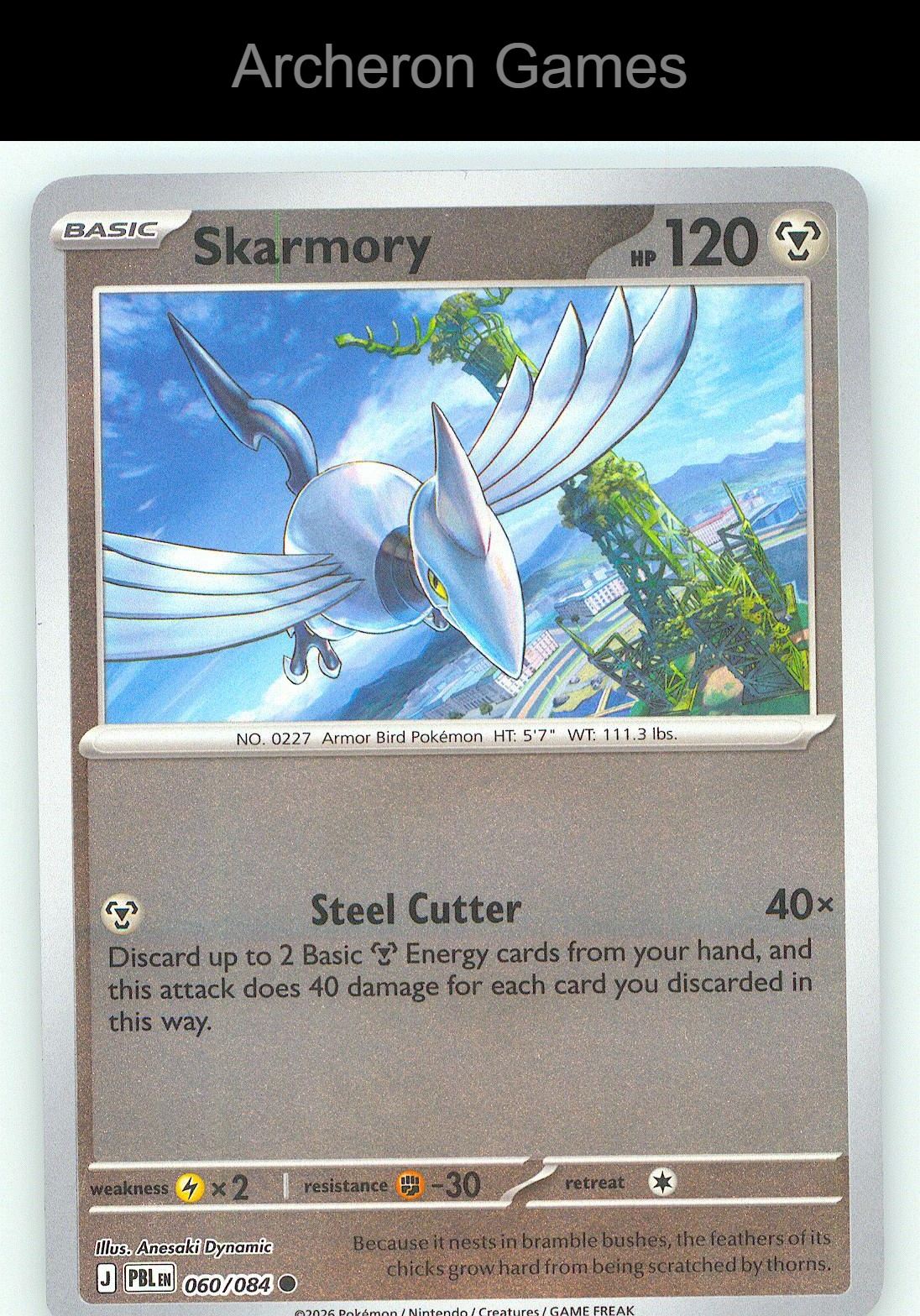 Pokemon Card Skarmory ME05 060/084 C Pitch Black Reverse Holo