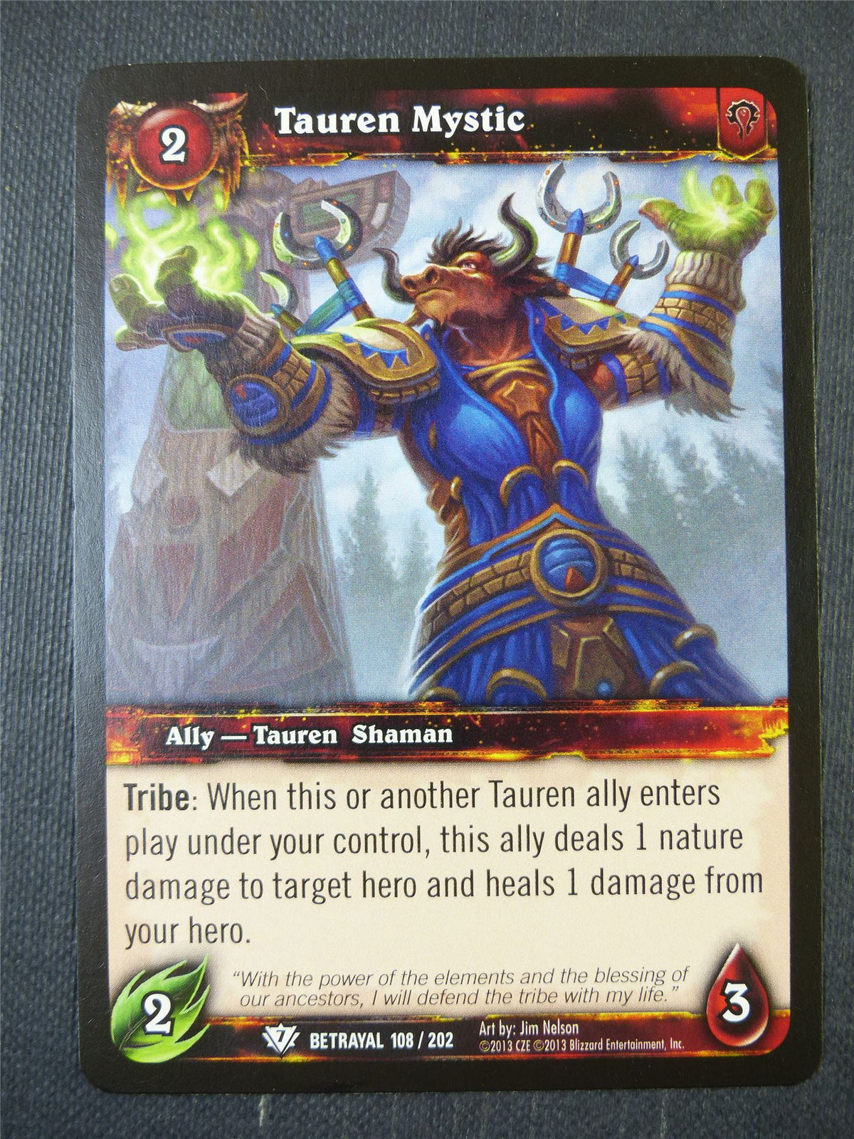 Tauren Mystic 108/202 - WoW Card #16W