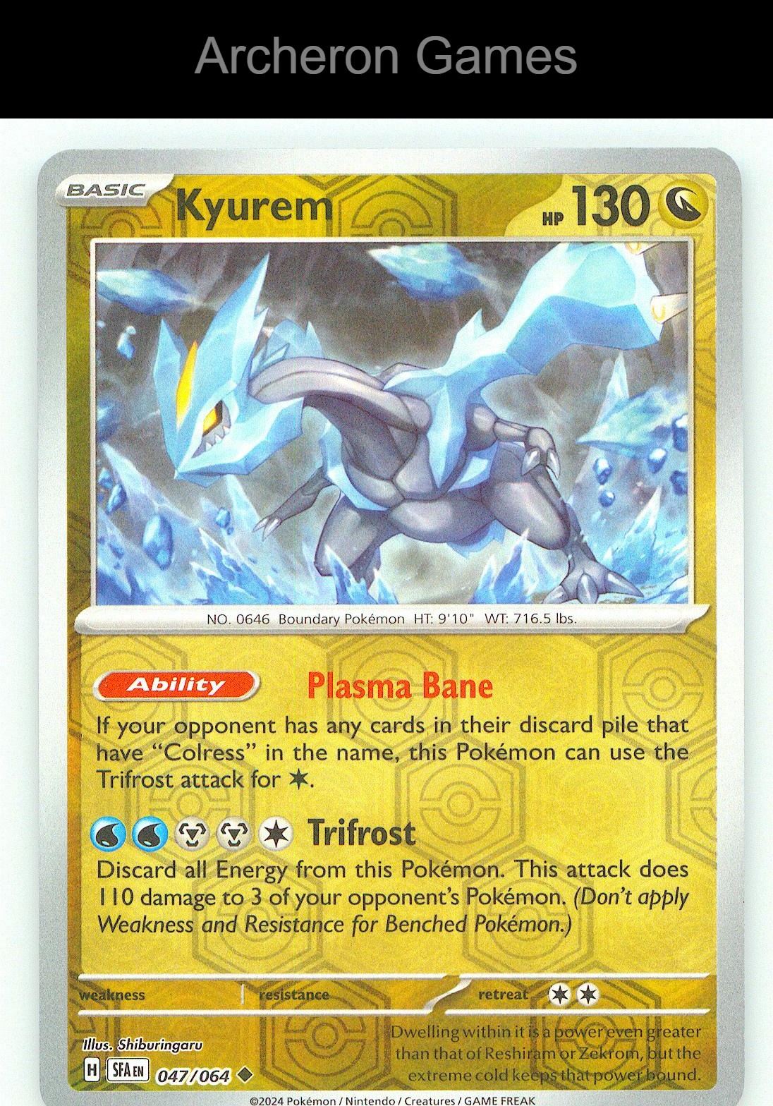 Pokemon Card Kyurem SFA 047/064 UC Shrouded Fable Reverse Holo