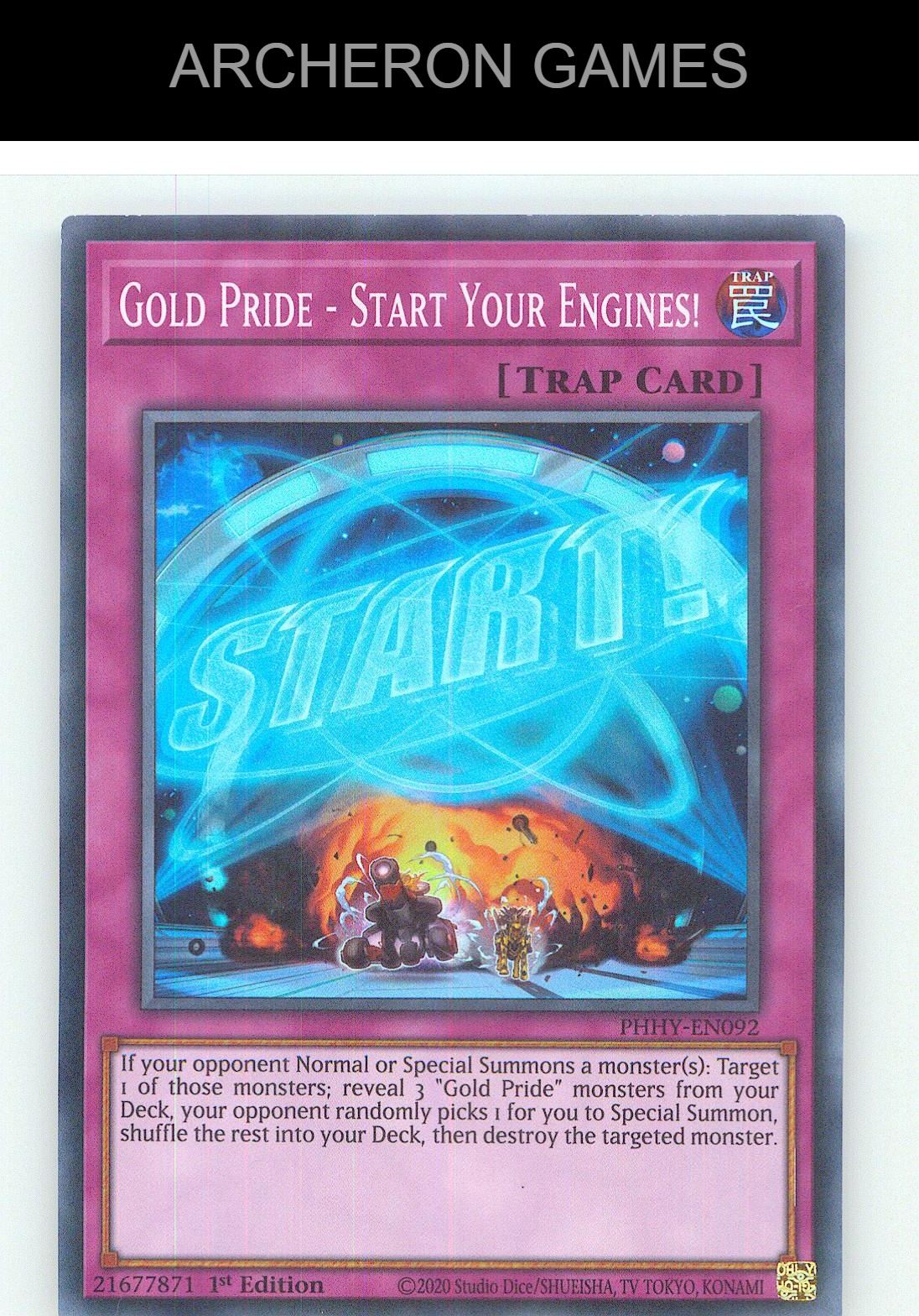Gold Pride - Start Your Engines! SR YUGIOH Card 1st Edition