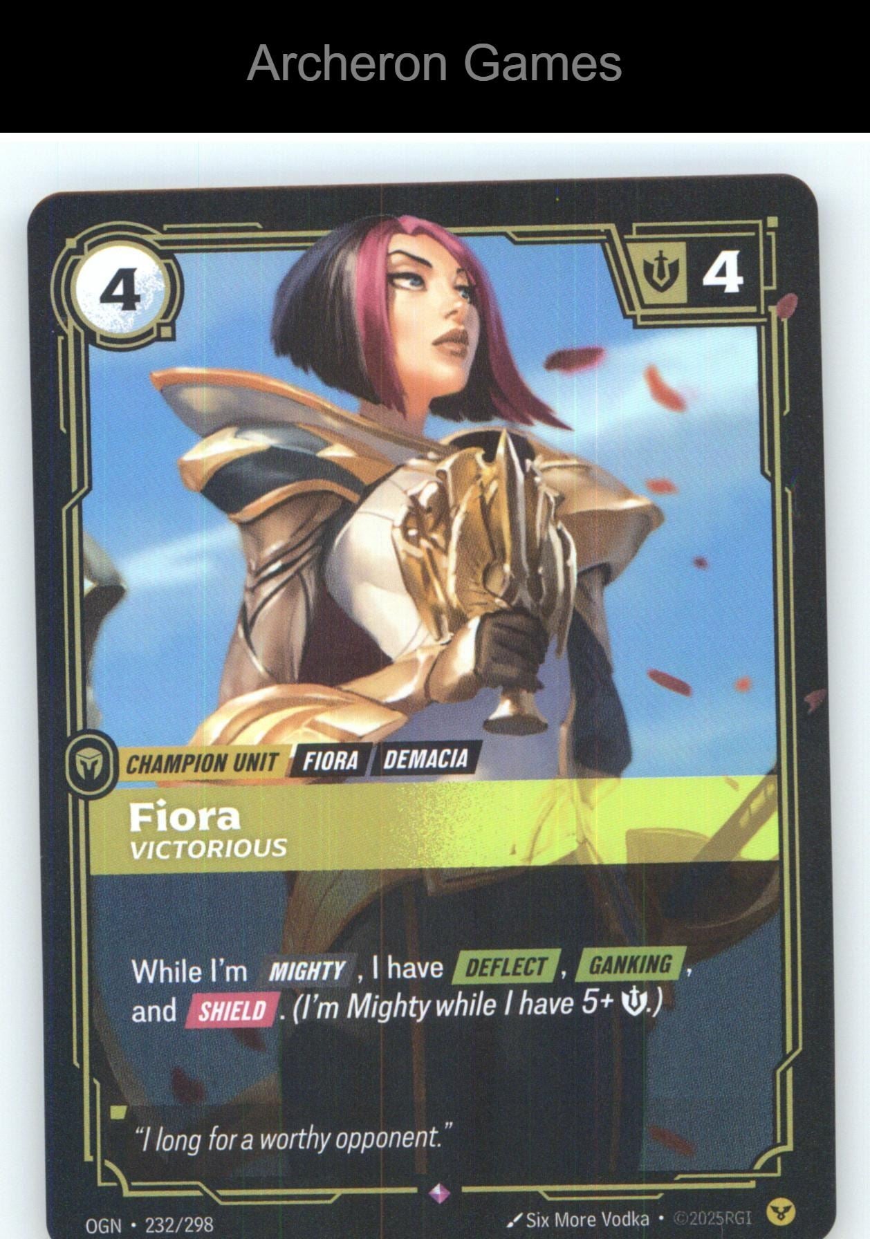Fiora - Victorious OGN 232/298 R Origins Riftbound Card Foil