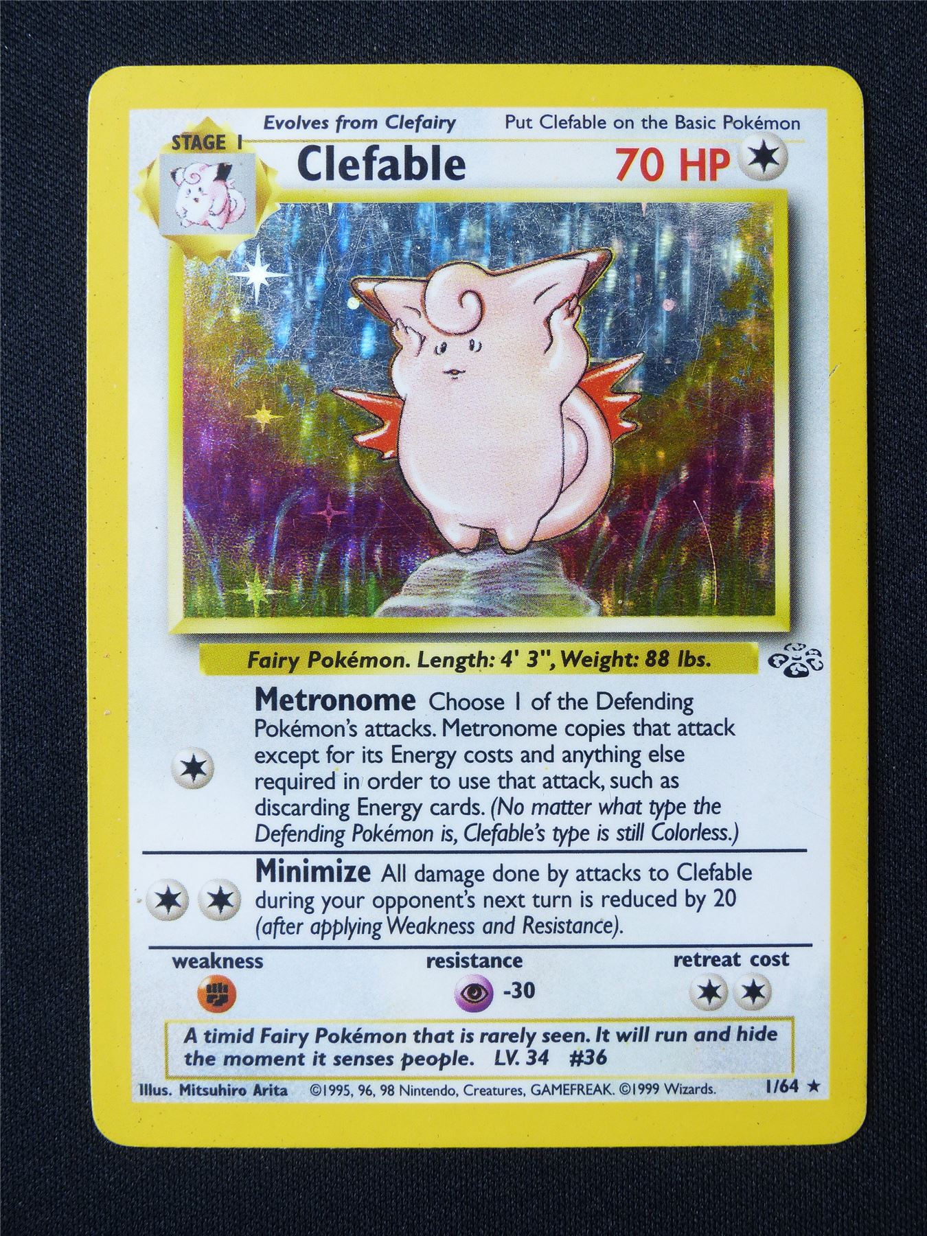 Clefable 1/64 Holo Jungle LP - Pokemon Card #DG