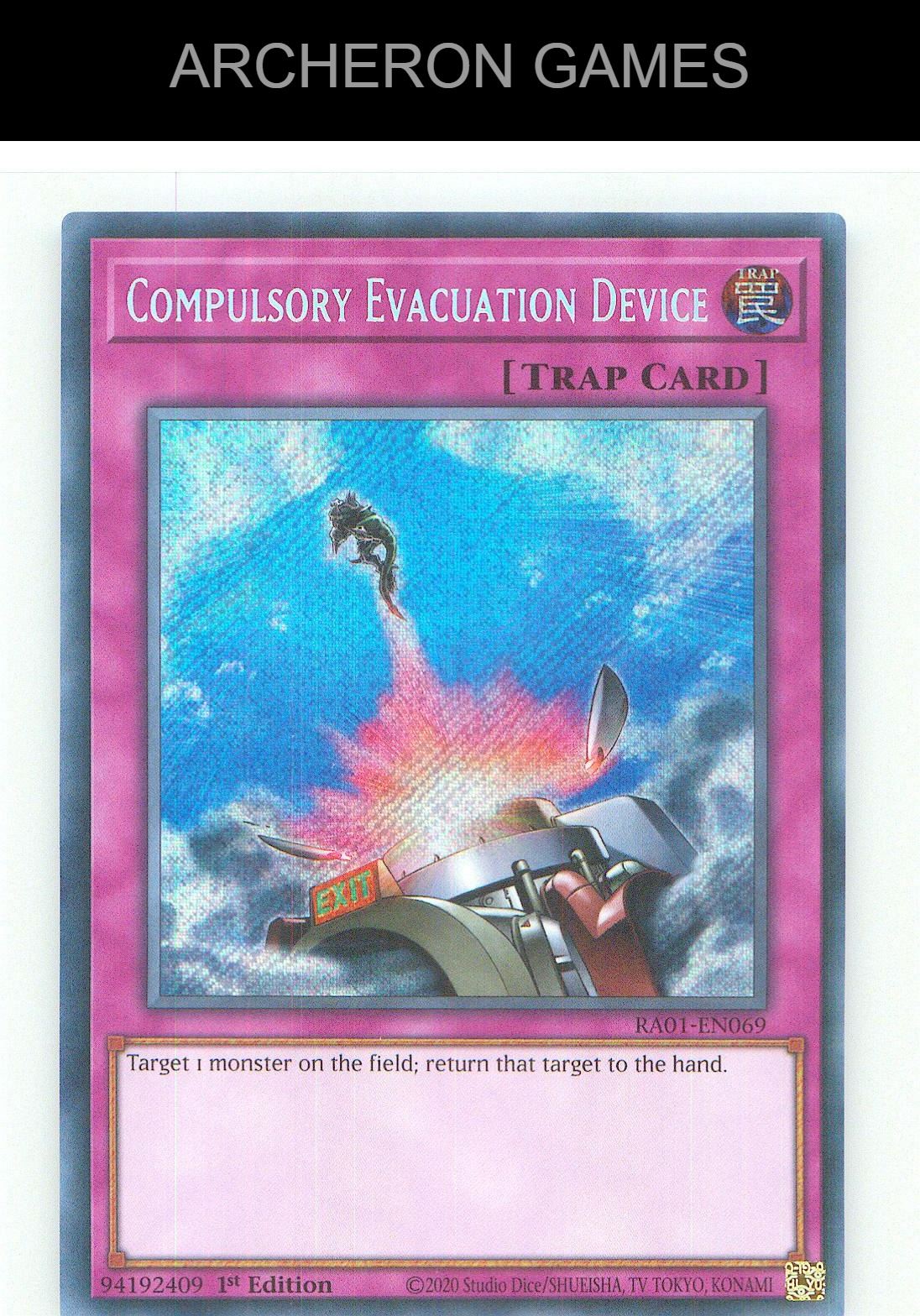 Compulsory Evacuation Device (Secret Rare) SEC YUGIOH Card 1st Edition