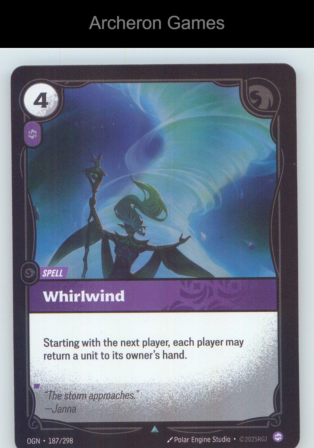 Whirlwind OGN 187/298 UC Origins Riftbound Card