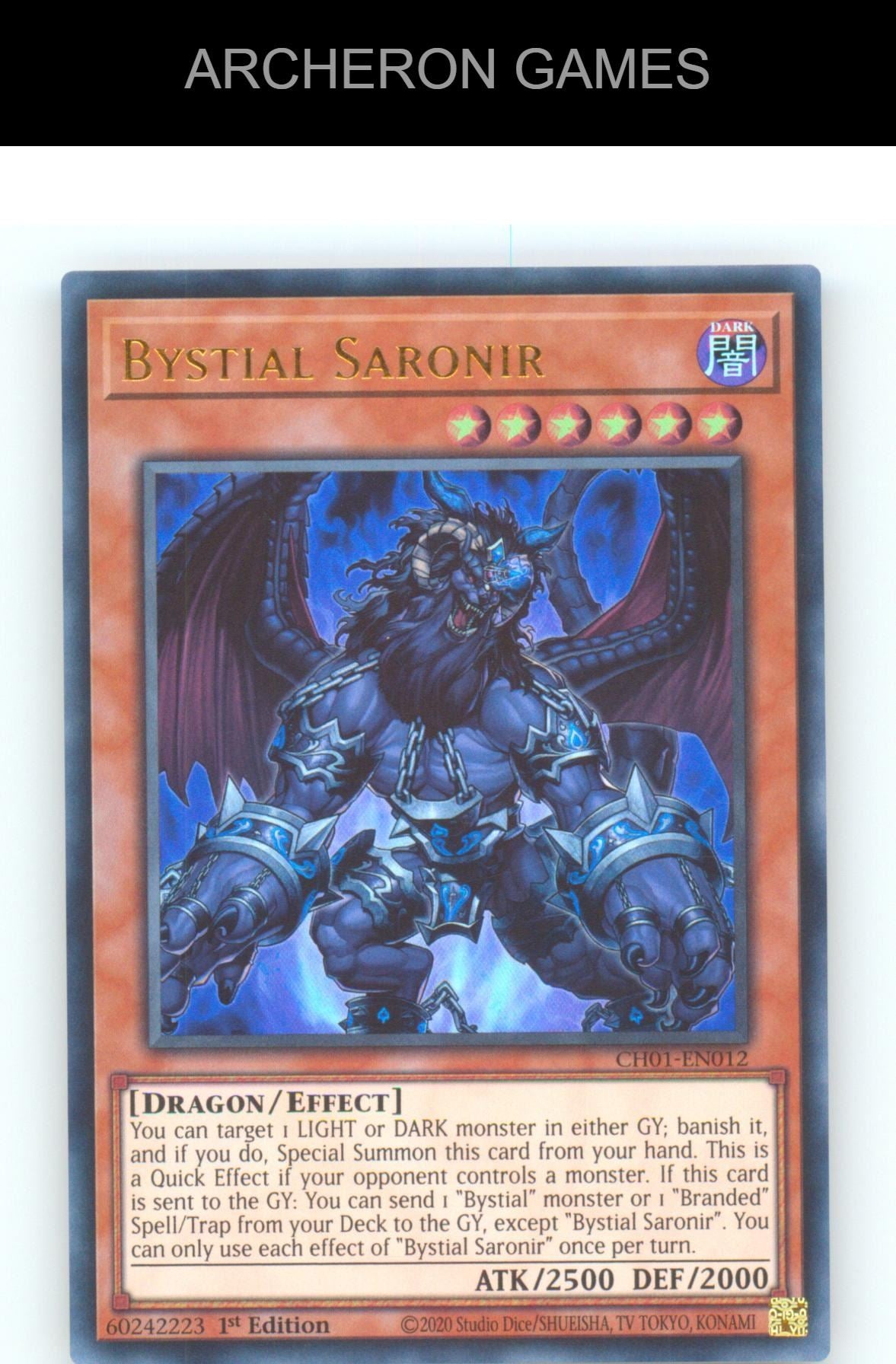 Bystial Saronir Ultra Rare YUGIOH Card 1st Edition