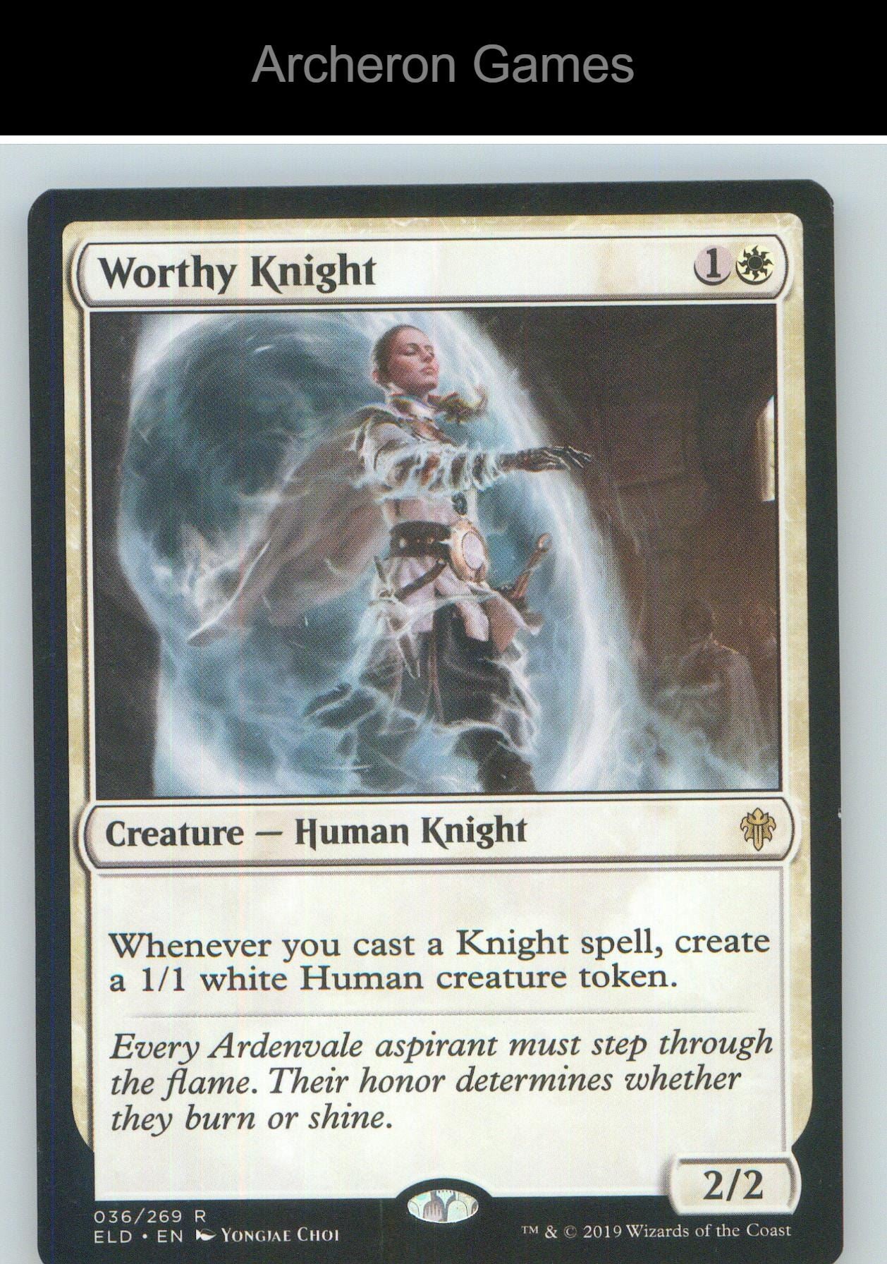 Worthy Knight ELD 36 R MTG Card NM/EX+