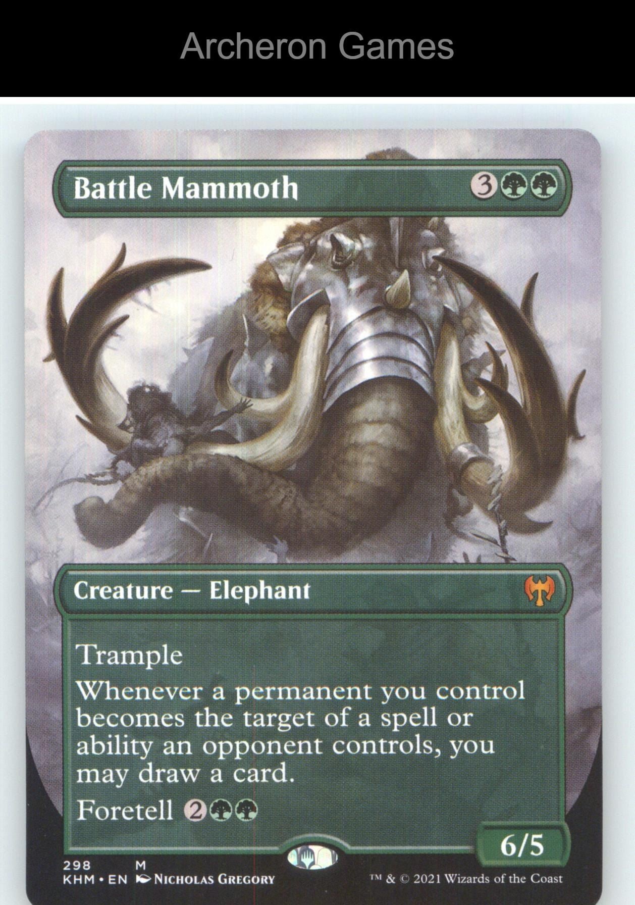 Battle Mammoth (Borderless) KHM 298 Mythic MTG Card NM/EX+
