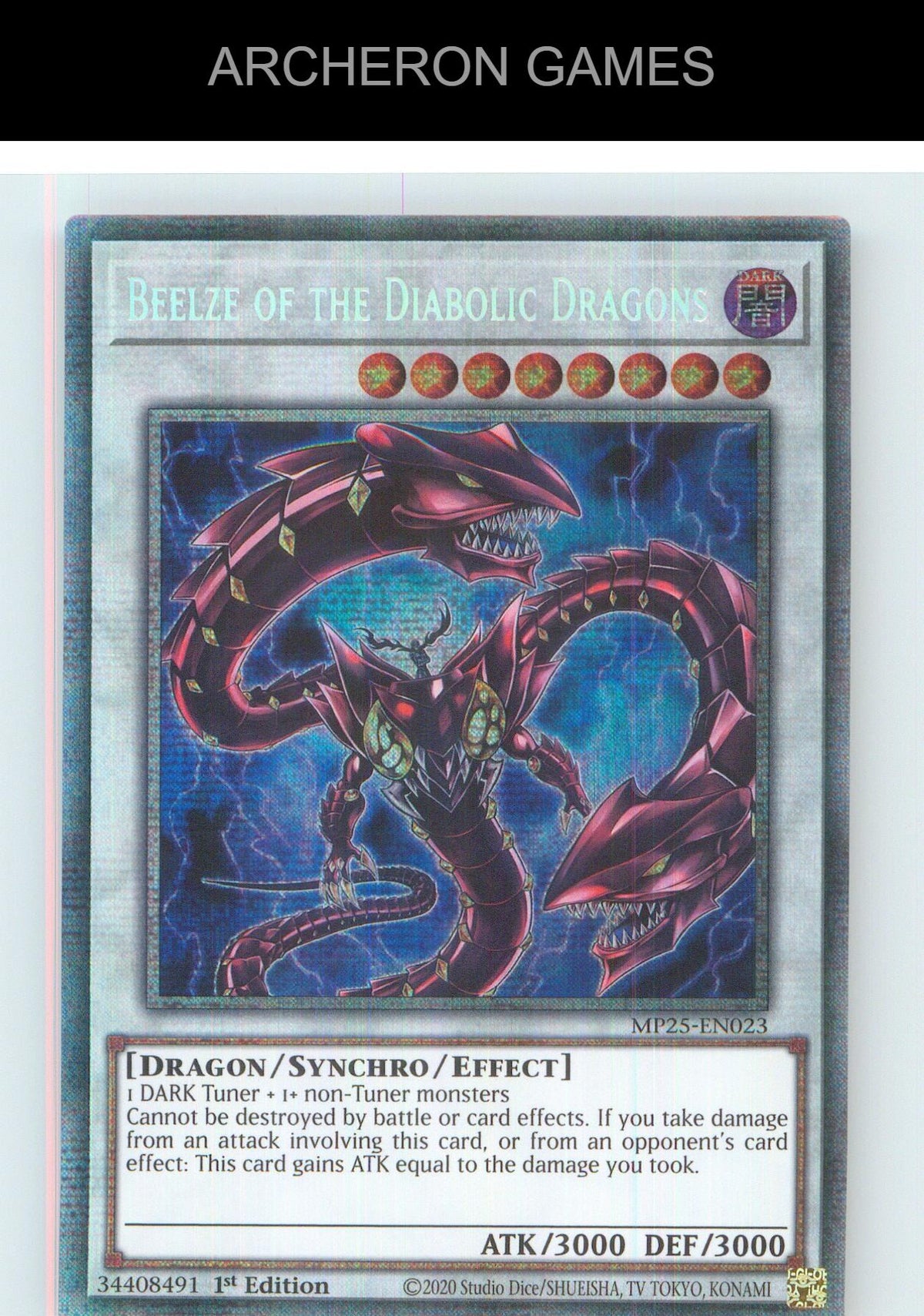 Beelze of the Diabolic Dragons Starlight Rare YUGIOH Card 1st Edition