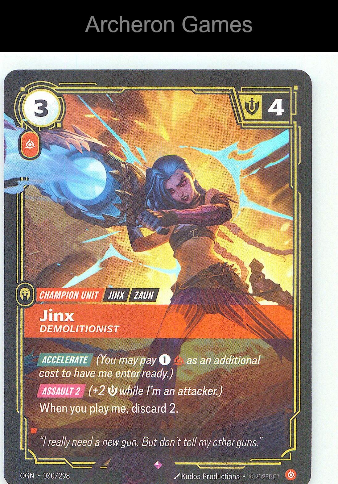 Jinx - Demolitionist OGN 030/298 R Origins Riftbound Card