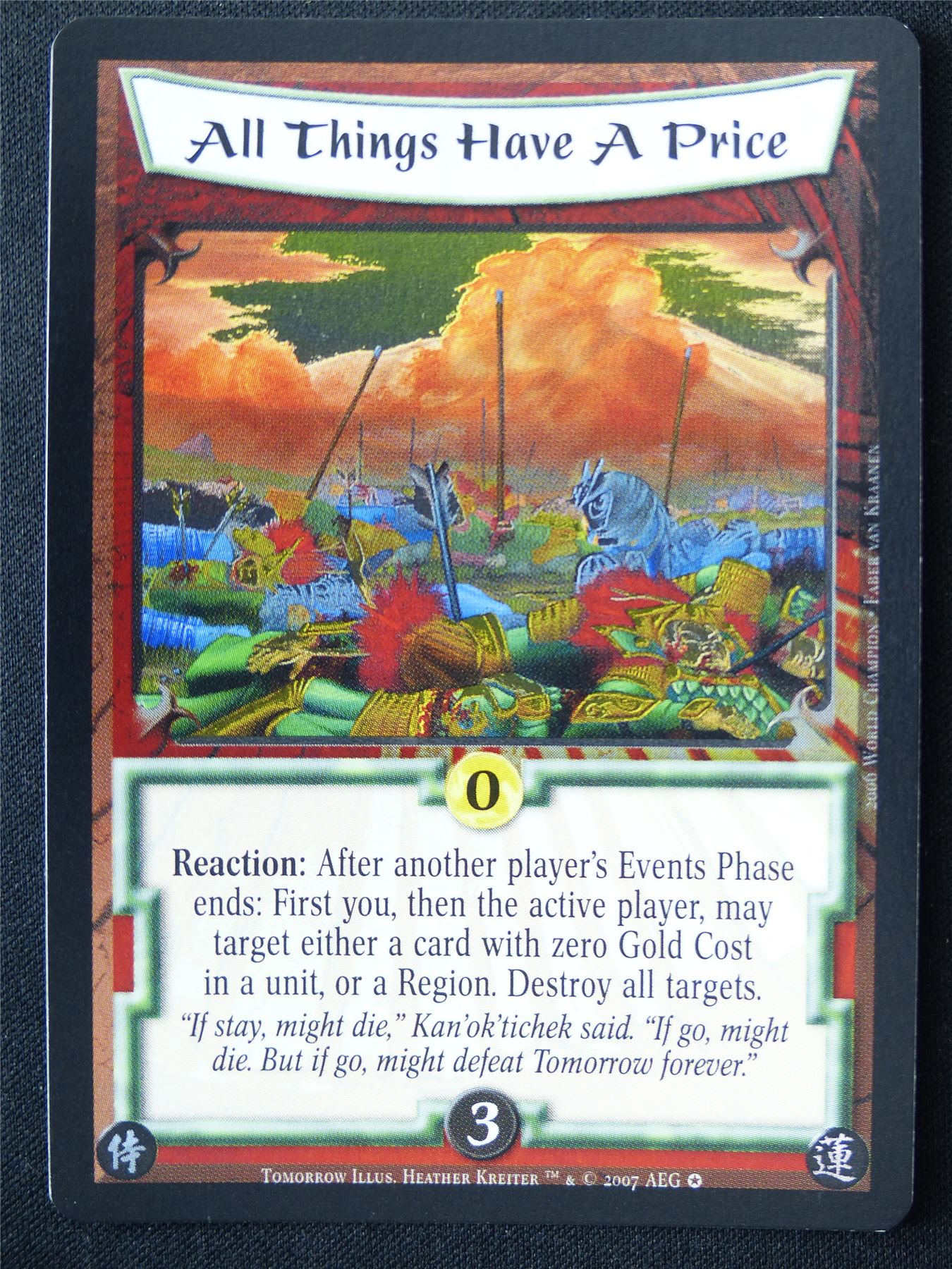 All Things Have A Price Foil - Tom - Legend of the Five Rings L5R Card #WB