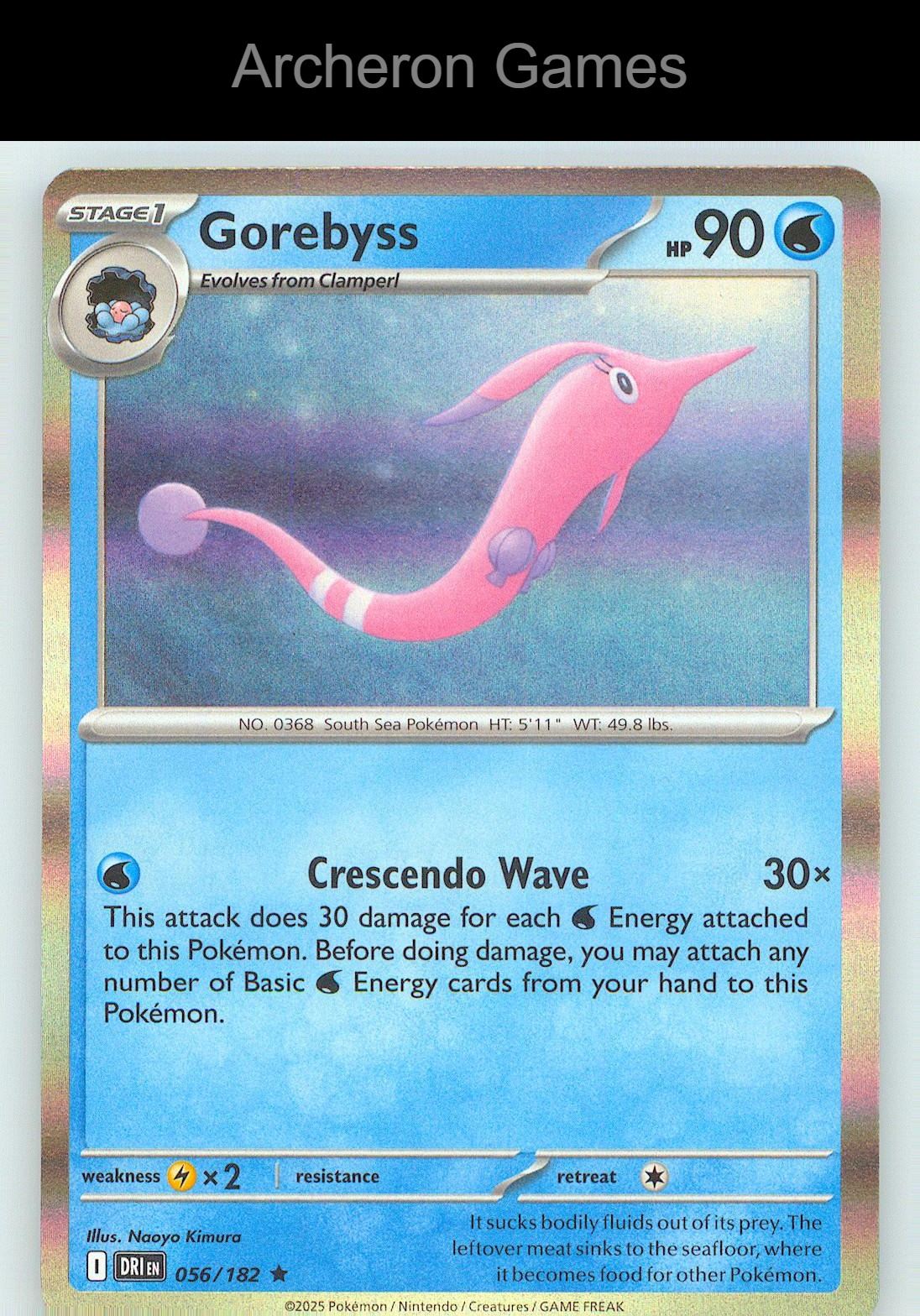 Pokemon Card Gorebyss DRI 056/182 R Destined Rivals Holo