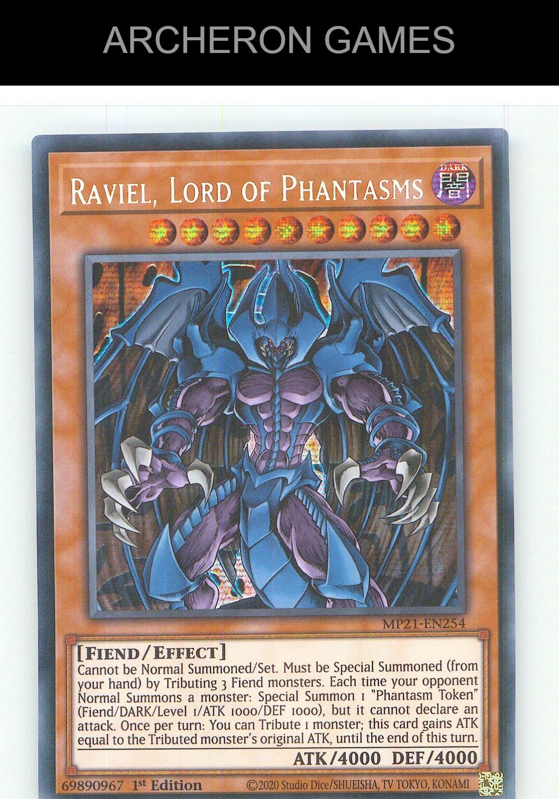 Raviel, Lord of Phantasms Prismatic Secret Rare YUGIOH Card 1st Edition