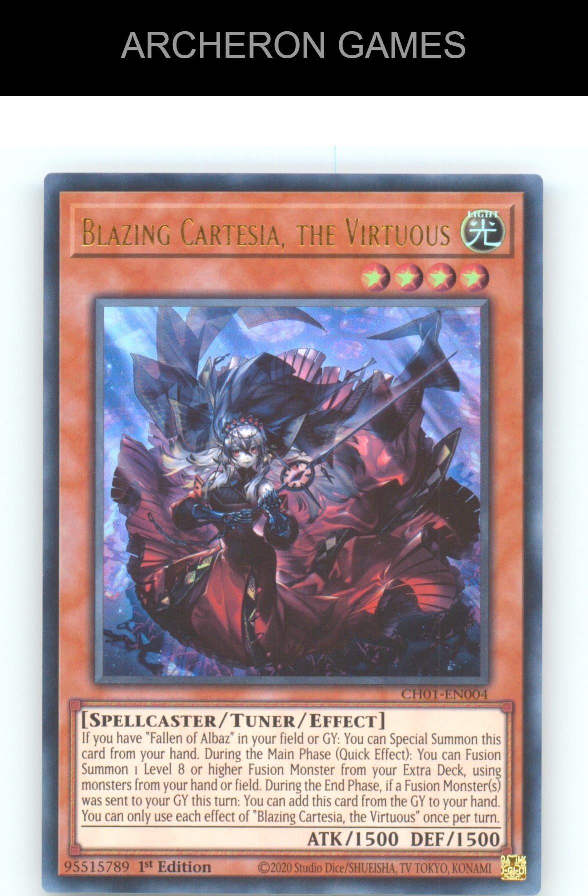 Blazing Cartesia, the Virtuous Ultra Rare YUGIOH Card 1st Edition