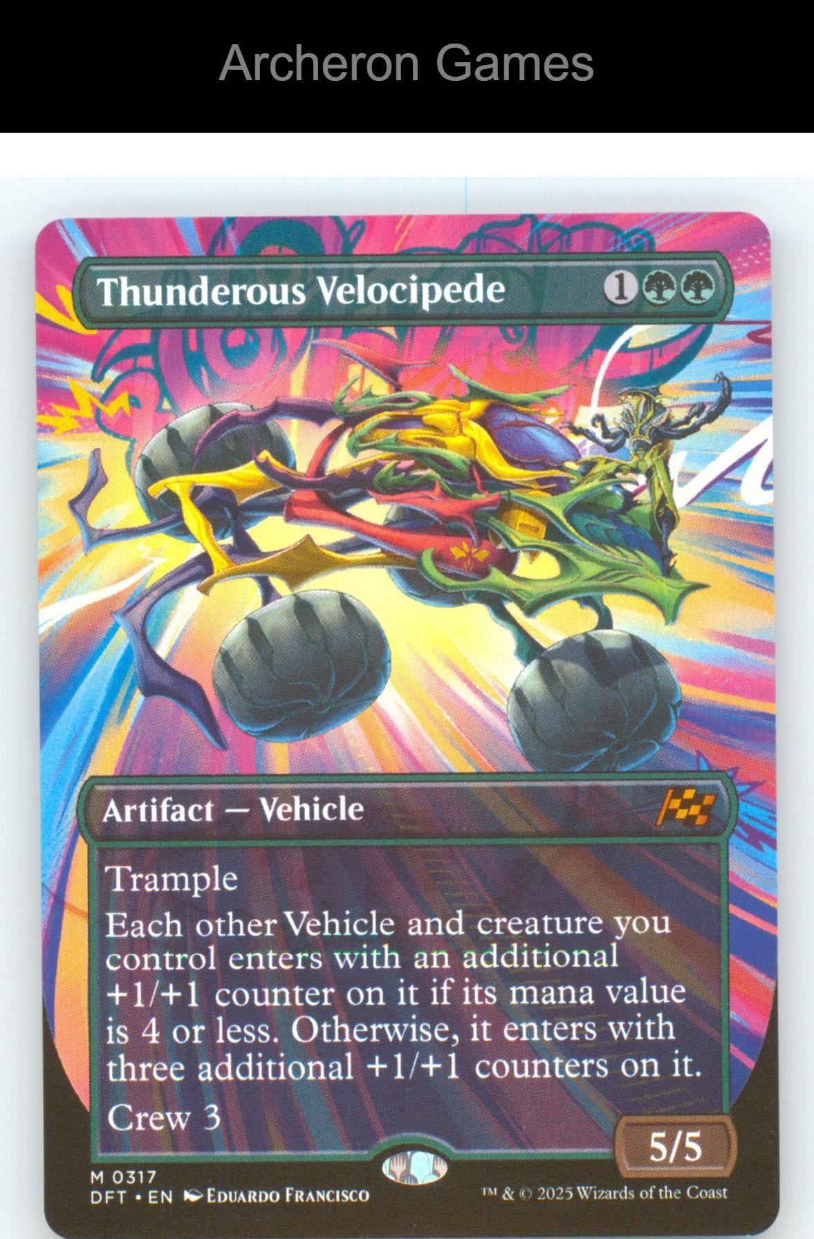 Thunderous Velocipede (Borderless) DFT 317 Mythic MTG Card Aetherdrift