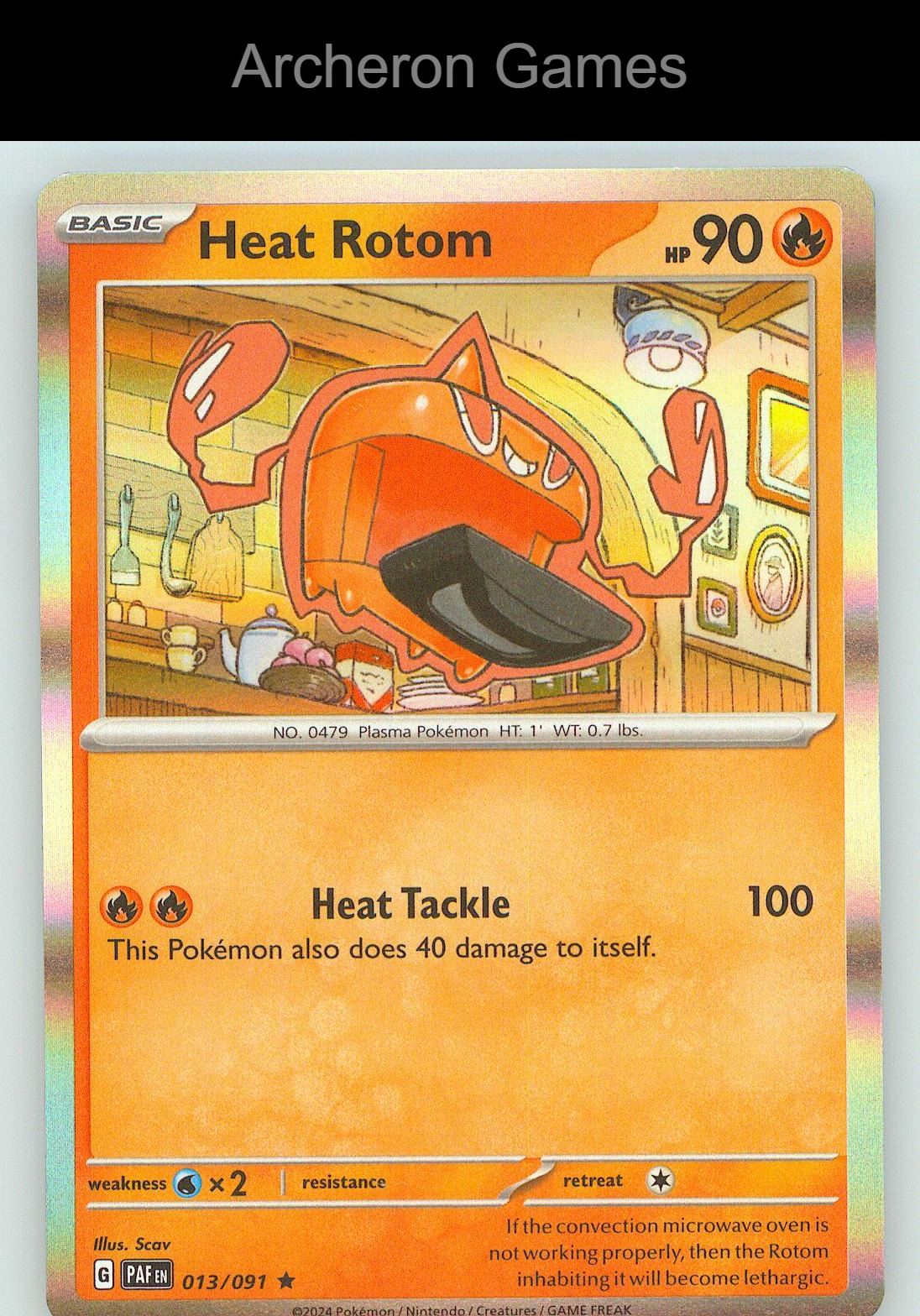 Pokemon Card Heat Rotom PAF 013/091 R Paldean Fates Holo