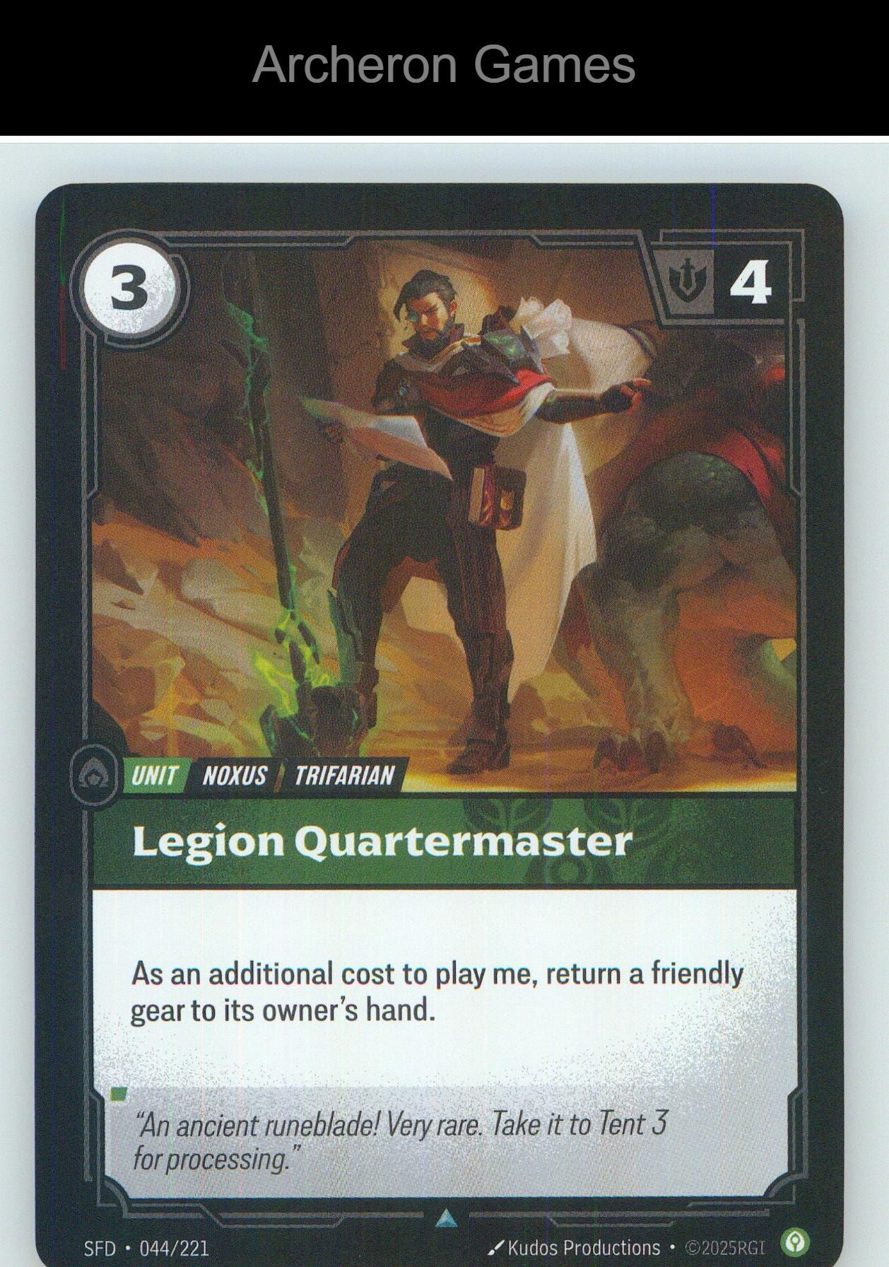 Legion Quartermaster SFD 044/221 UC Spiritforged Riftbound Card