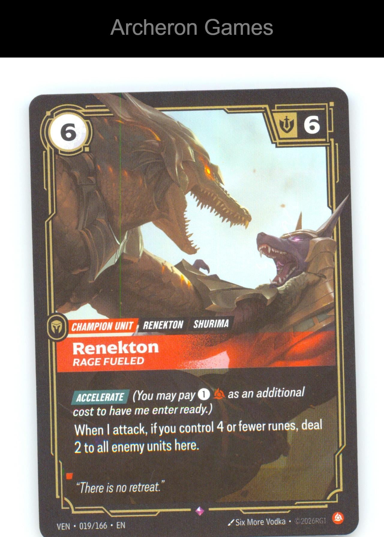 Renekton - Rage Fueled VEN 019/166 R Vendetta Riftbound Card Foil