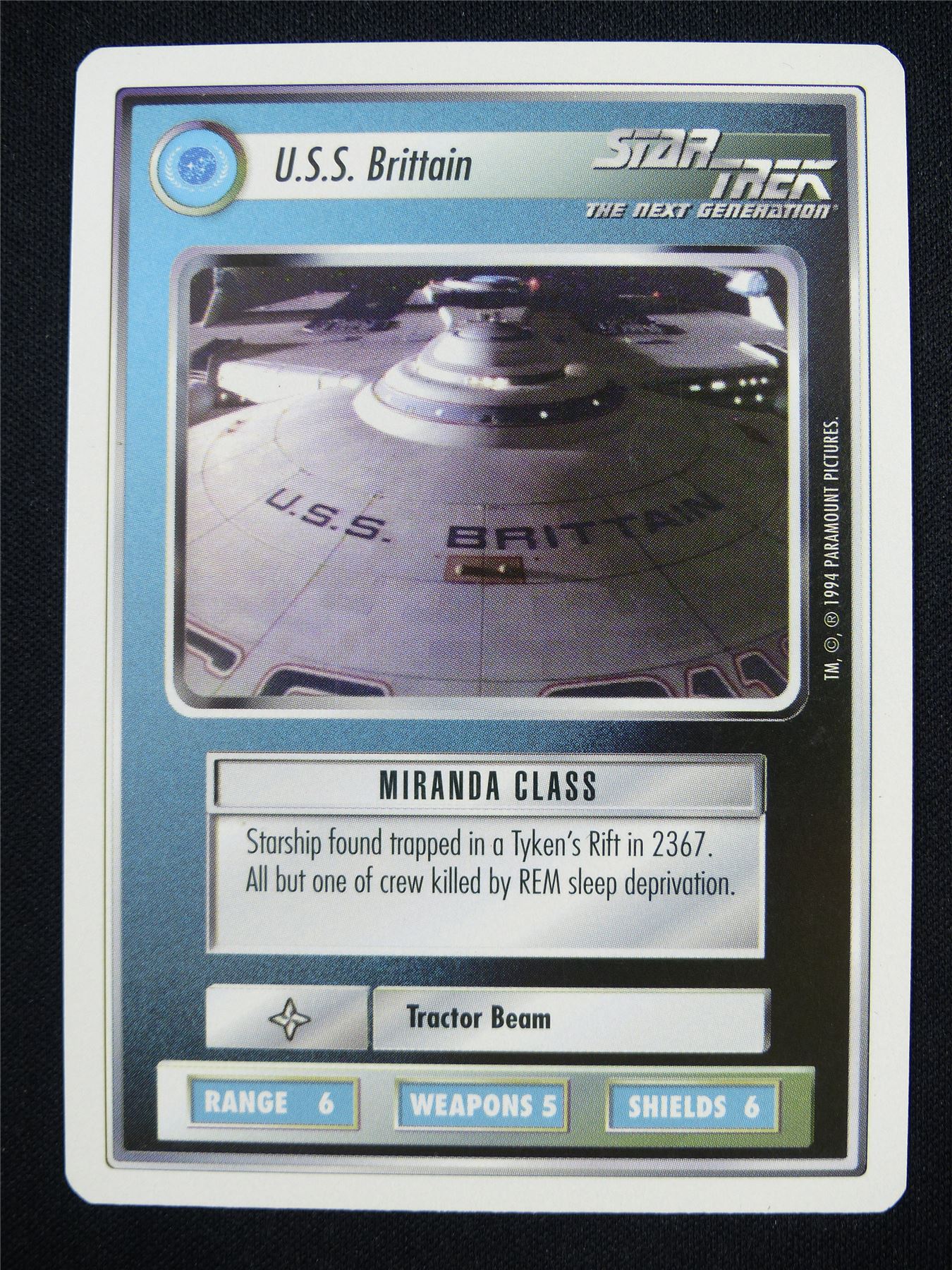 U.S.S. Brittain - The Next Generation - Star Trek Card #19D