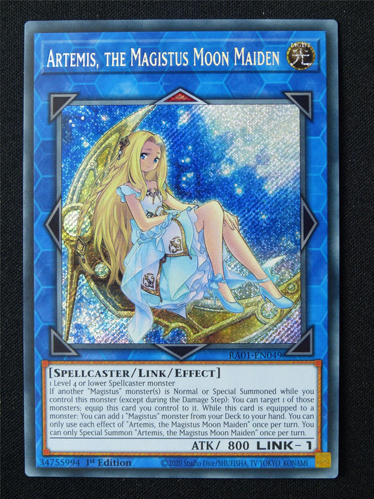 Artemis the Magistus Moon Maiden RA01 Secret Rare - 1st ed Yugioh Card #7E