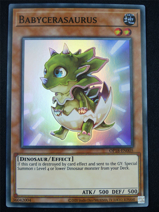 Babycerasaurus OP18 Super Rare - Yugioh Card #4T
