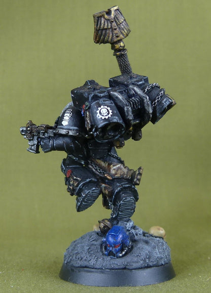 Metal Chaplin with jump pack- Space Marines - Painted - Warhammer AoS 40k #2I9