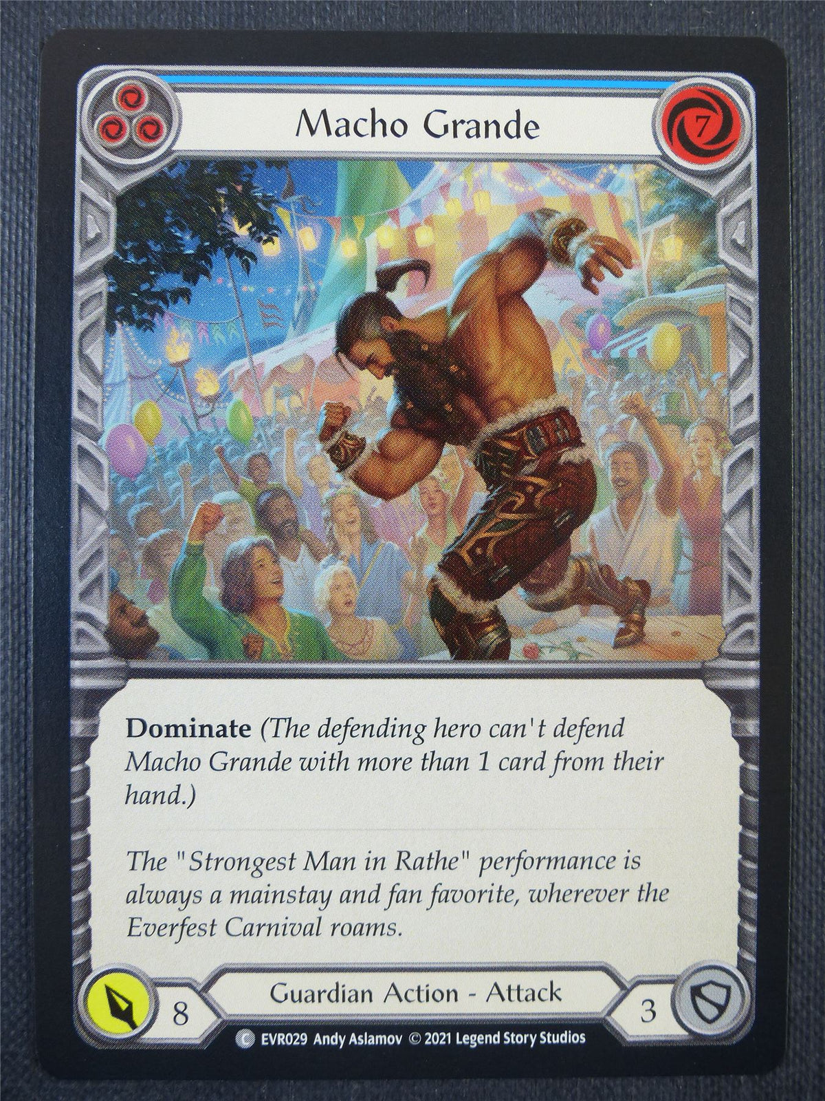 Macho Grande Blue - 1st ed Everfest - Flesh & Blood Card #6EI