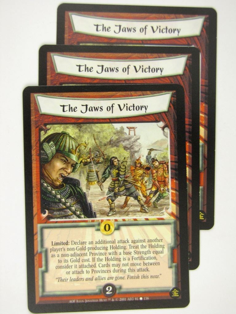 Vintage L5R Cards: THE JAWS OF VICTORY x3 # 16J89