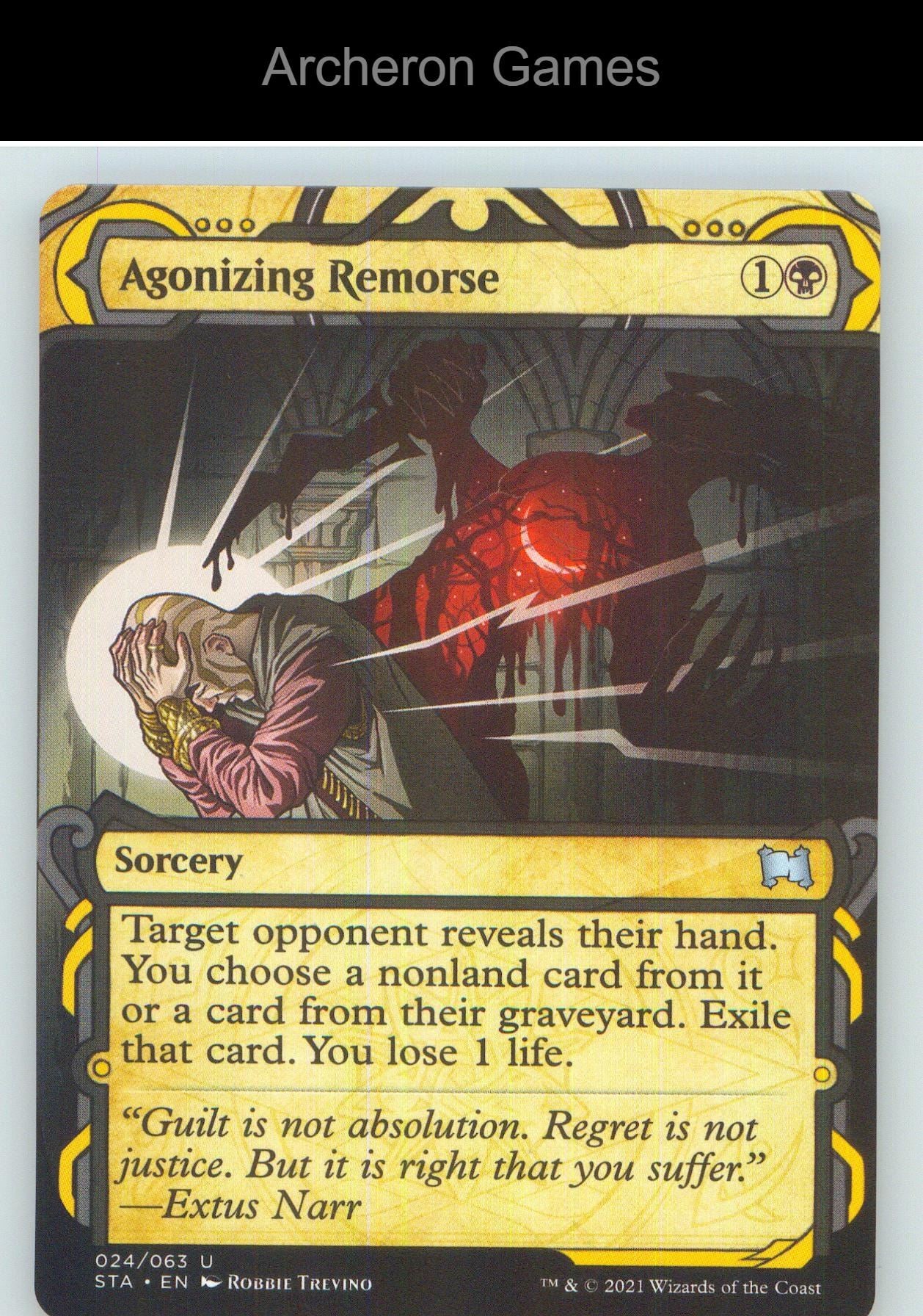 Agonizing Remorse (Foil Etched) STA 24 UC MTG Card NM/EX+