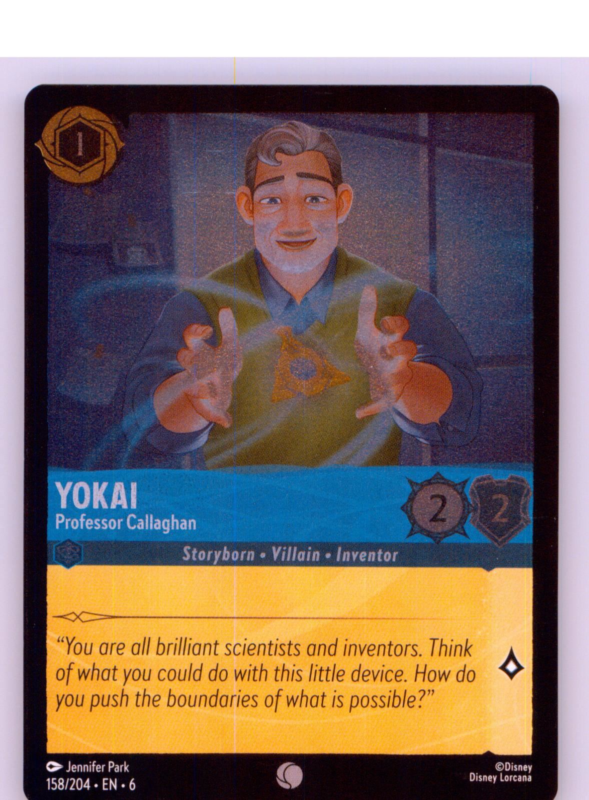 Yokai - Professor Callaghan 158/204 Common Azurite Sea Lorcana Cold Foil NM/M