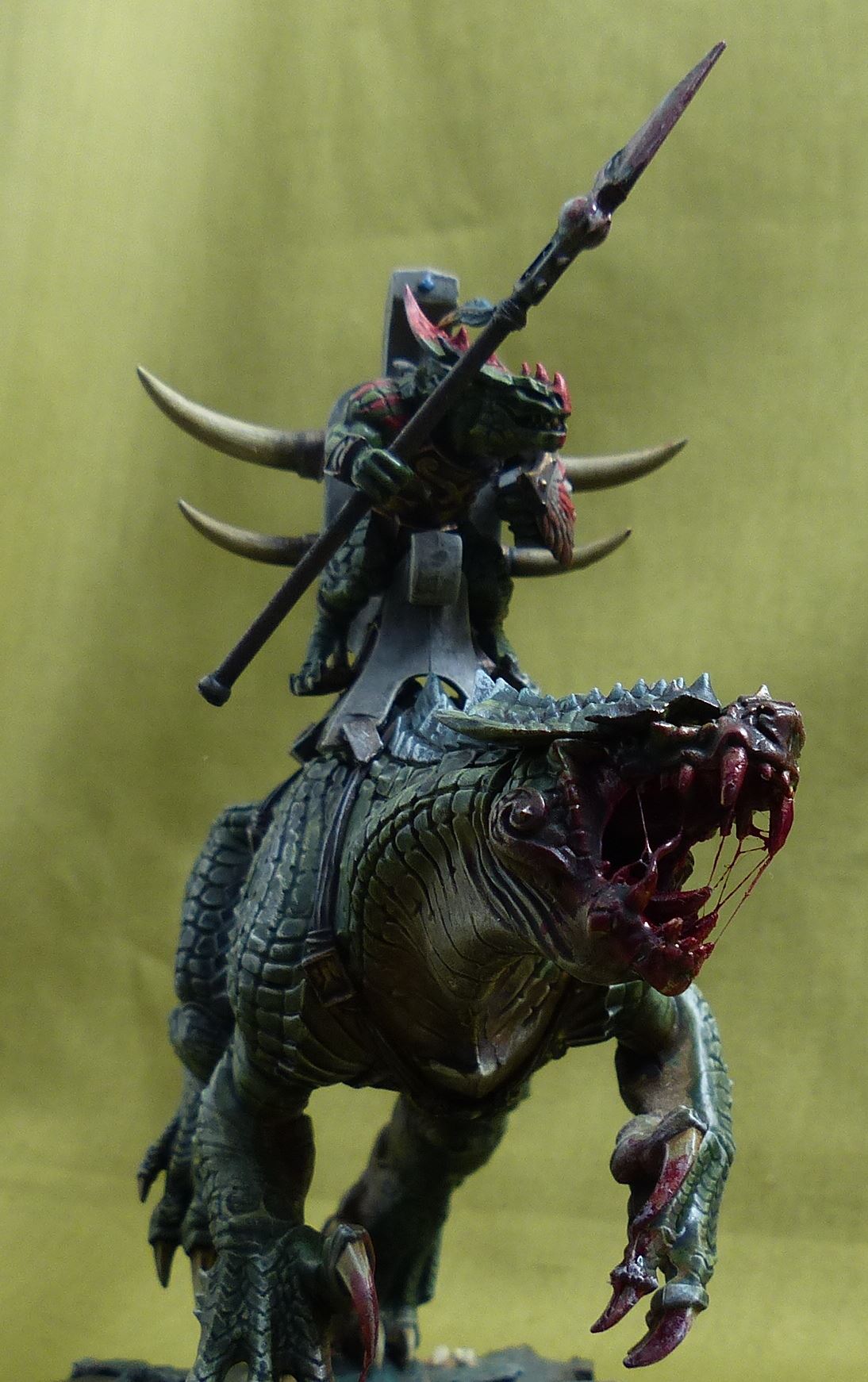 Saurus Scar-Veteran on Carnosaur painted - Seraphon - Warhammer Aos #2LZ