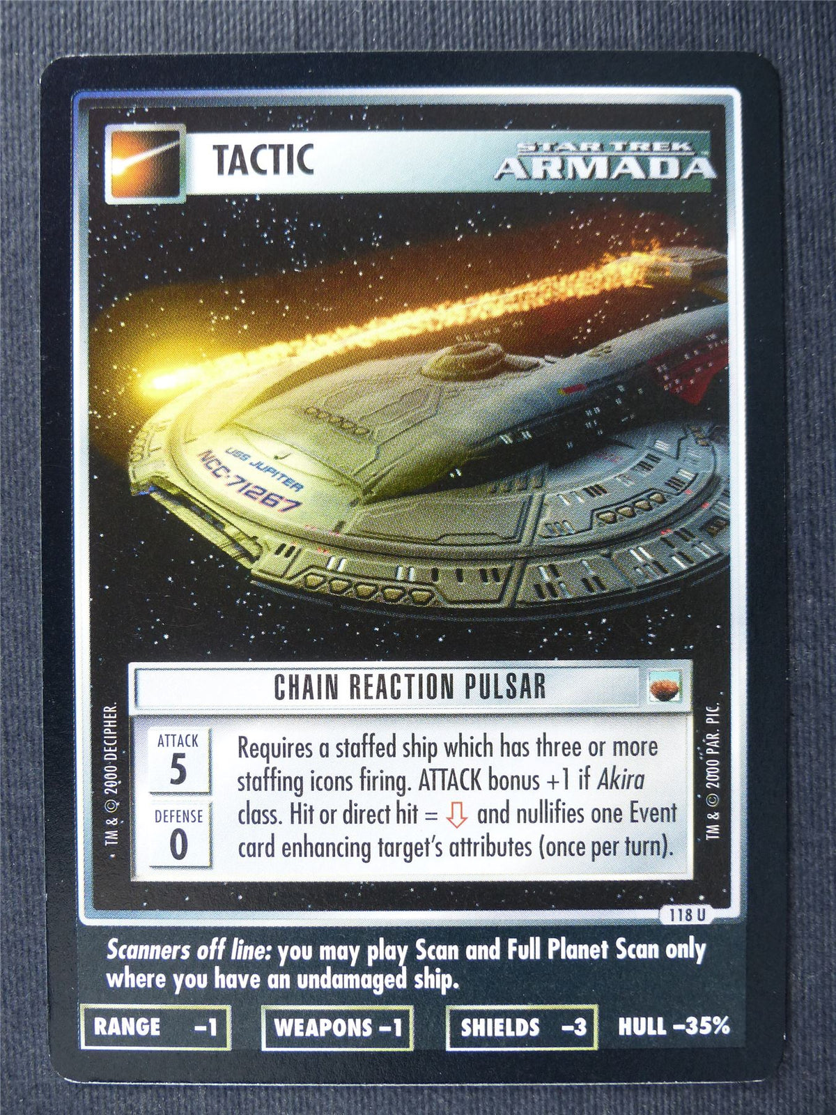 Chain Reaction Pulsar - Armada - Star Trek Cards #Y5