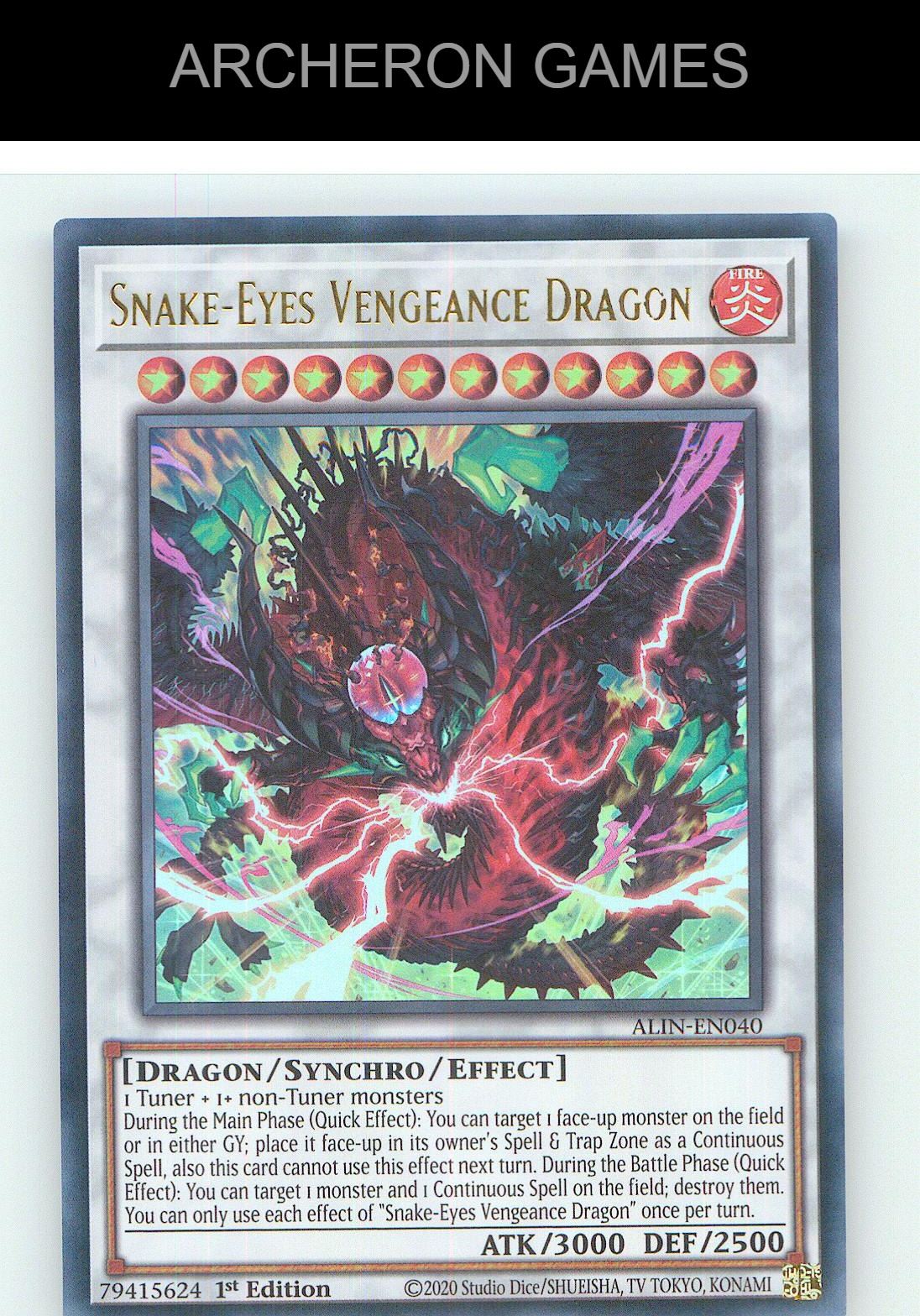 Snake-Eyes Vengeance Dragon Ultra Rare YUGIOH Card 1st Edition