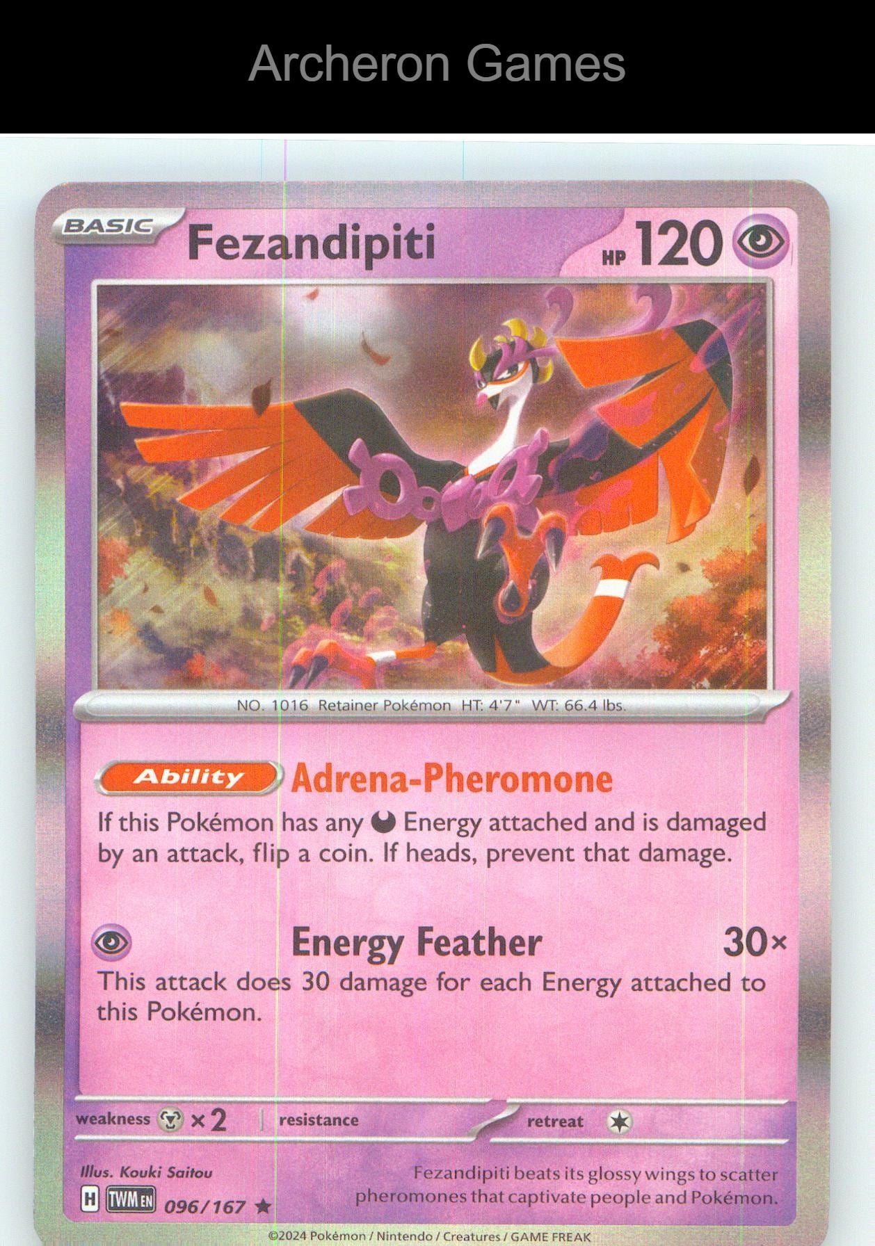 Pokemon Card Fezandipiti TWM 096/167 R Twilight Masquerade Holo
