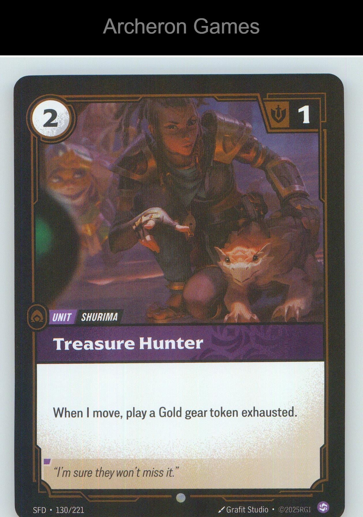 Treasure Hunter SFD 130/221 C Spiritforged Riftbound Card