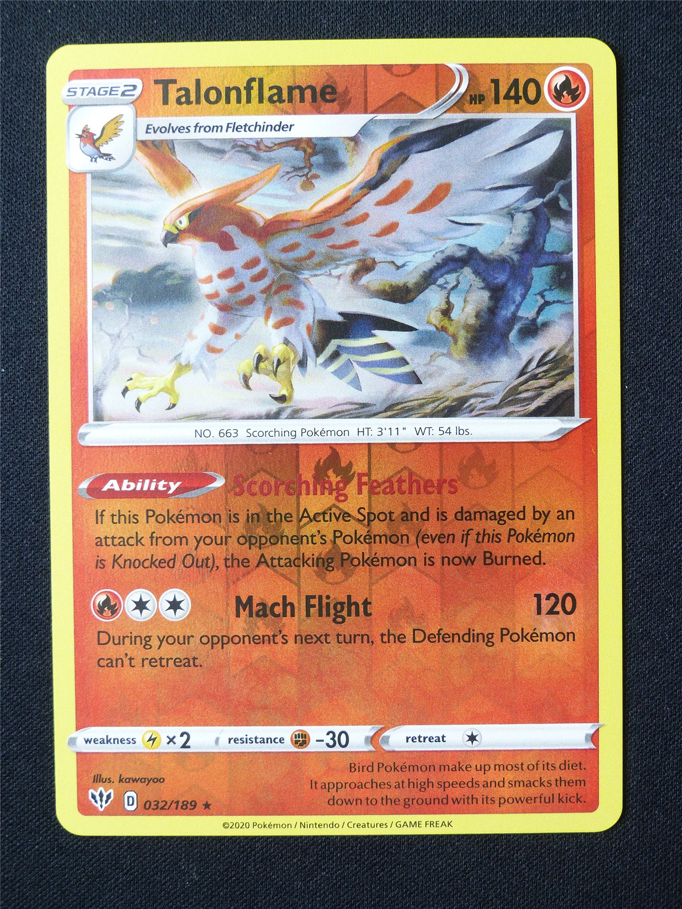 Talonflame 032/189 Reverse Holo - Pokemon Card #6NF