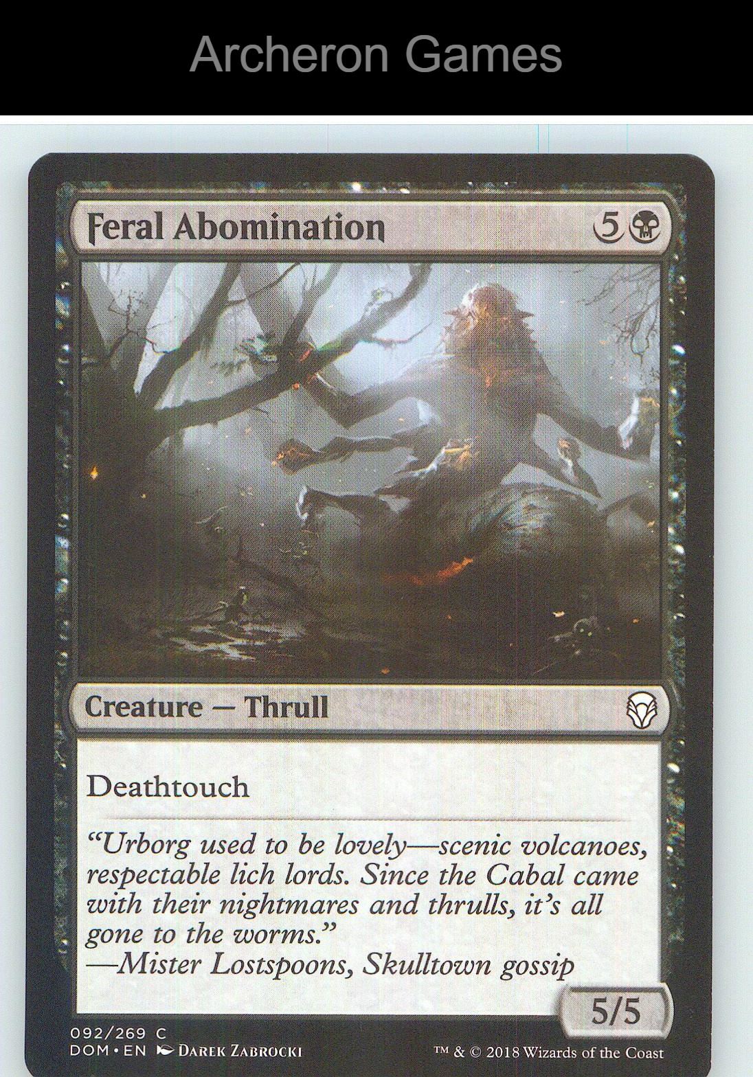 Feral Abomination DOM 92 C MTG Card NM/EX+