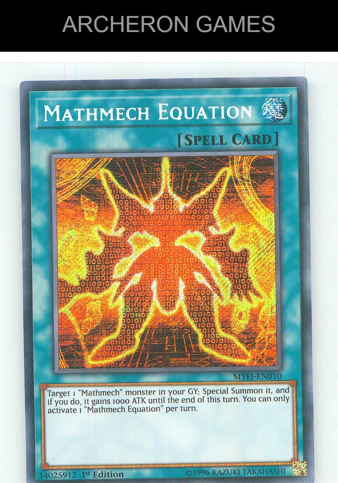 Mathmech Equation SEC YUGIOH Card 1st Edition