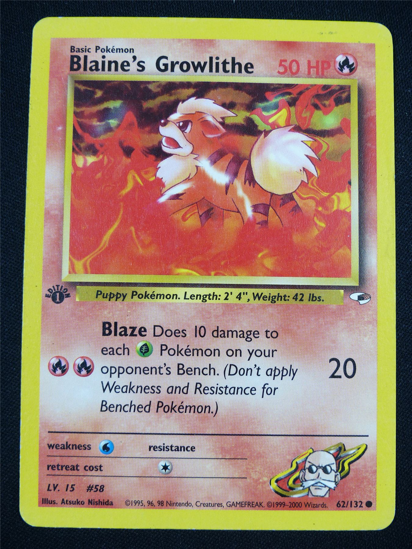 Blaine's Growlithe 62/132 1st edition - Pokemon Card #EA