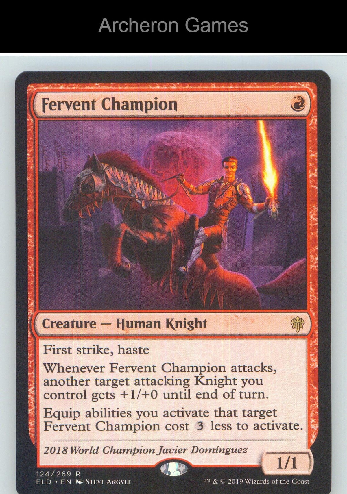 Fervent Champion ELD 124 R MTG Card NM/EX+