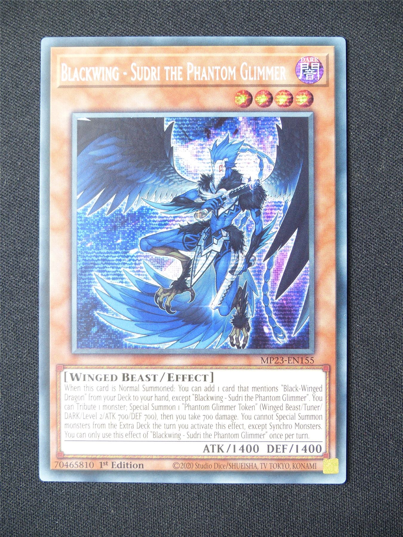 Blackwing - Sudri the Phantom Glimmer MP23 Secret Rare - 1st ed Yugioh Card #6I2