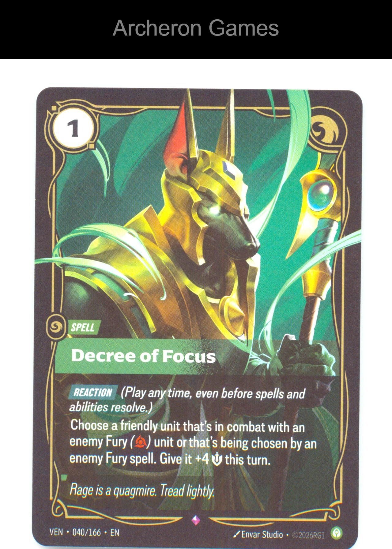 Decree of Focus VEN 040/166 R Vendetta Riftbound Card Foil