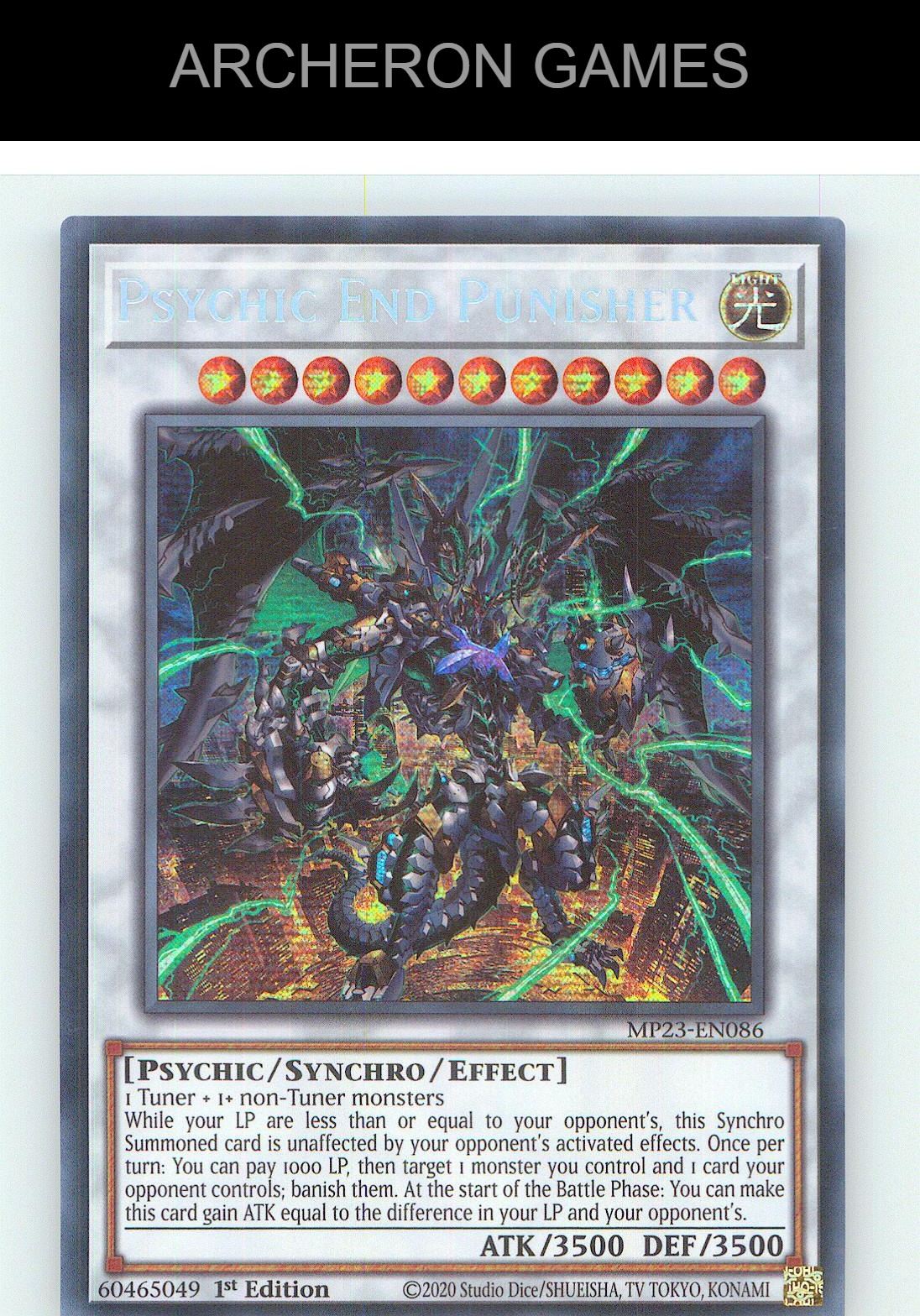 Psychic End Punisher Prismatic Secret Rare YUGIOH Card 1st Edition