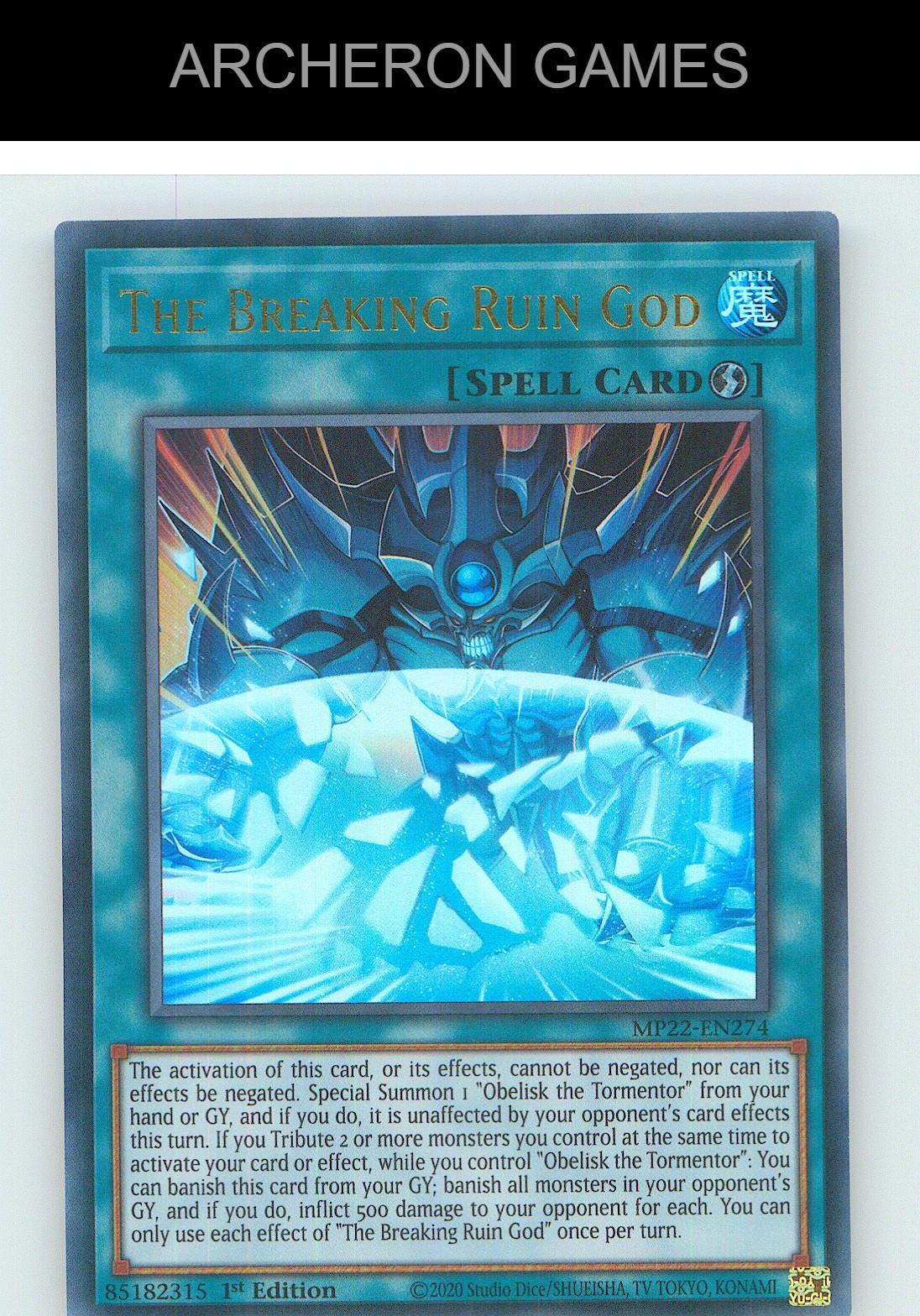 The Breaking Ruin God Ultra Rare YUGIOH Card 1st Edition