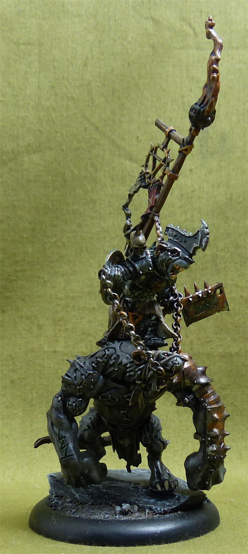 Clawlord on Rat Ogre painted - Skaven - Warhammer AoS #53Z