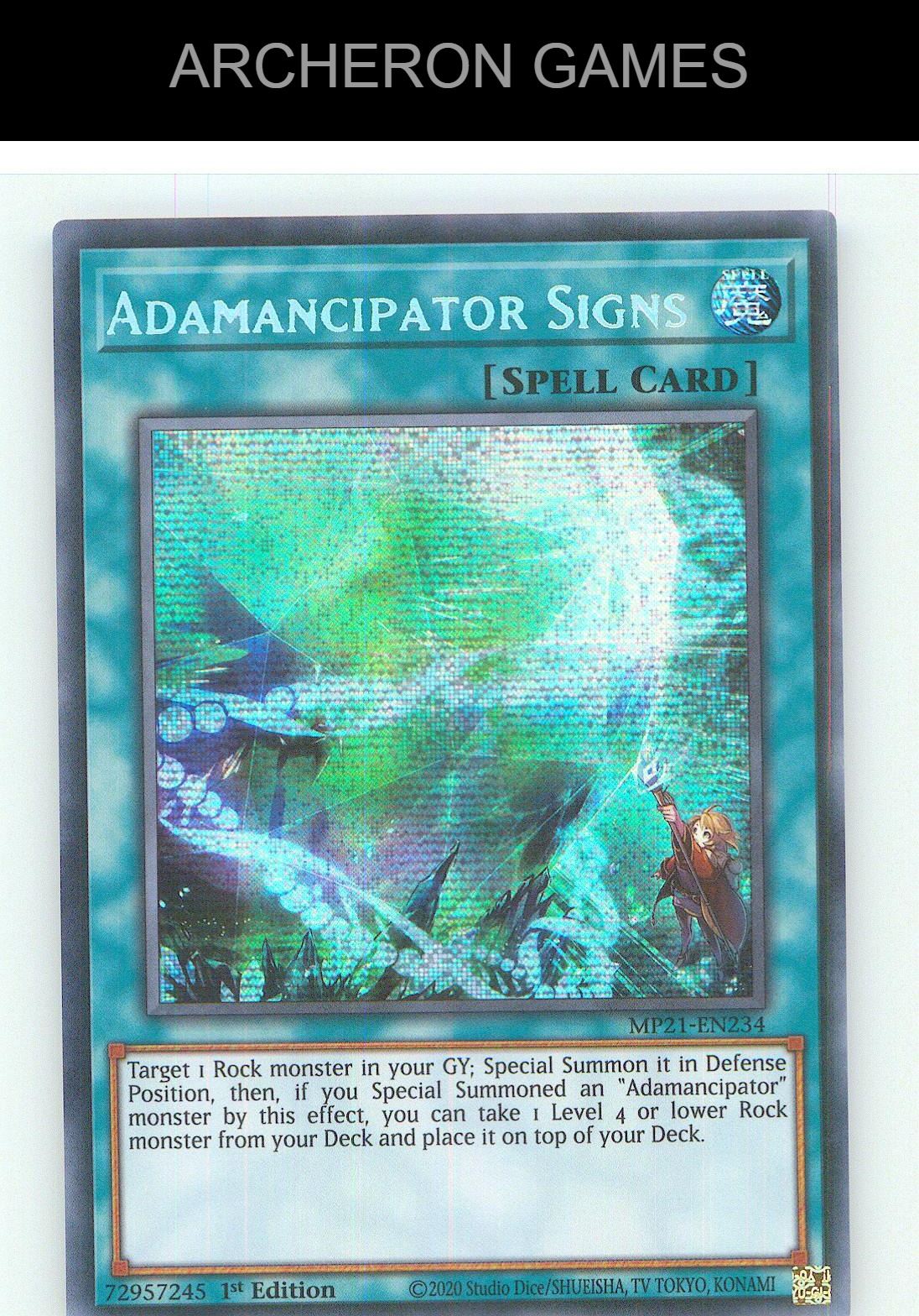 Adamancipator Signs Prismatic Secret Rare YUGIOH Card 1st Edition