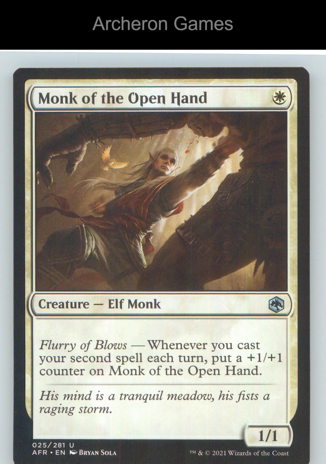 Monk of the Open Hand AFR 25 UC MTG Card NM/EX+