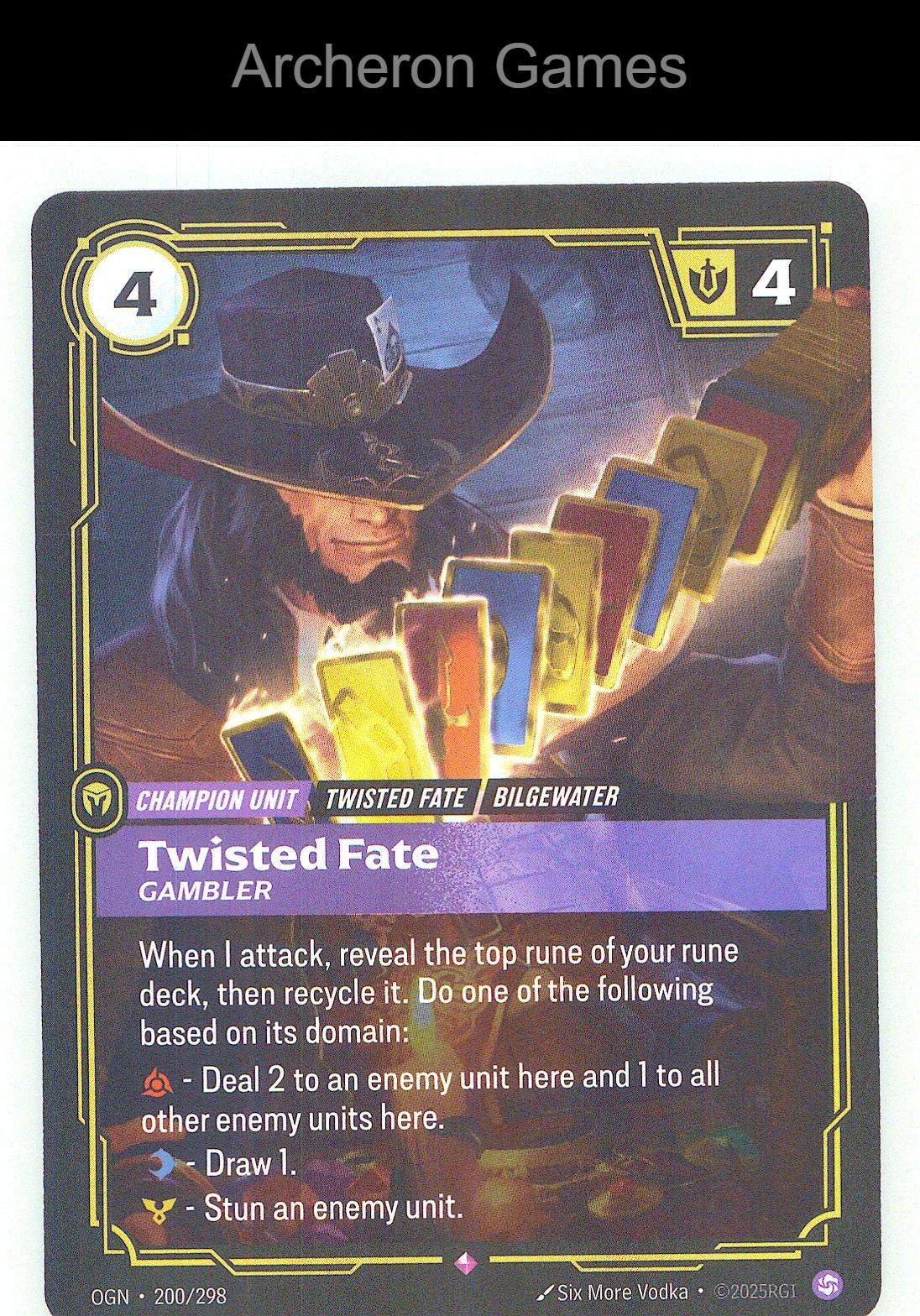 Twisted Fate - Gambler OGN 200/298 R Origins Riftbound Card