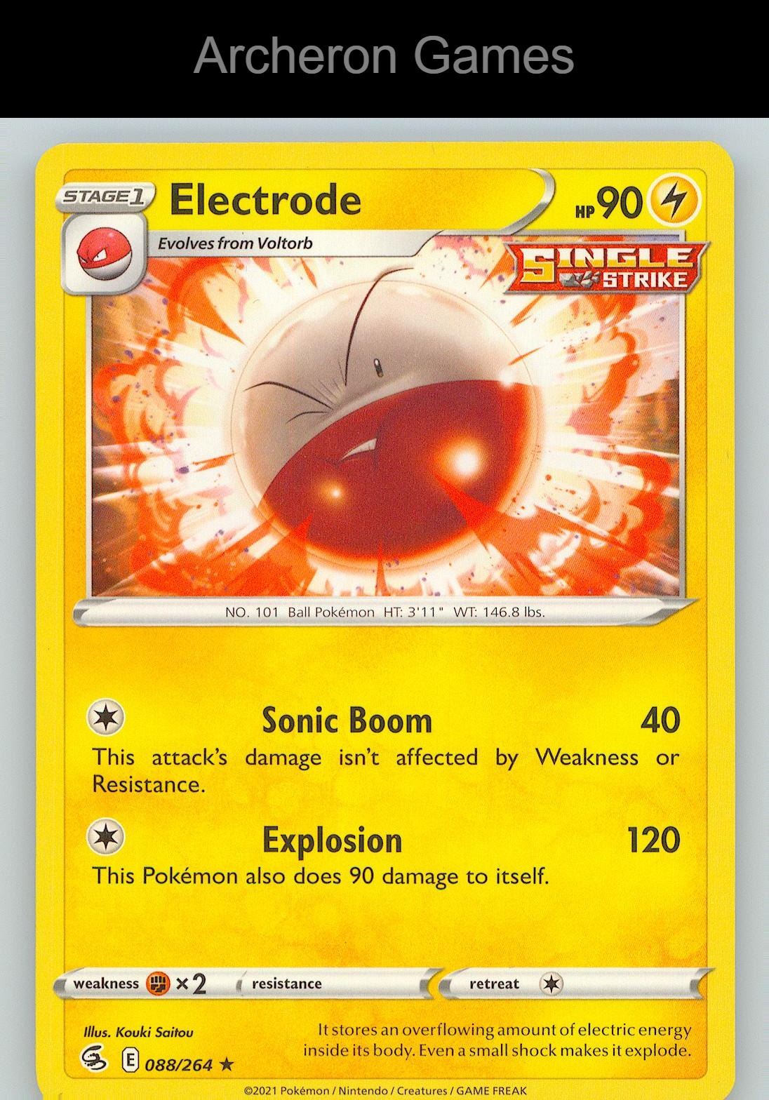Pokemon Card Electrode FST 088/264 R Fusion Strike