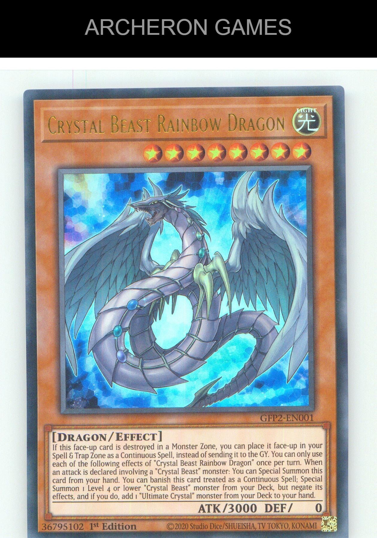 Crystal Beast Rainbow Dragon UR YUGIOH Card 1st Edition